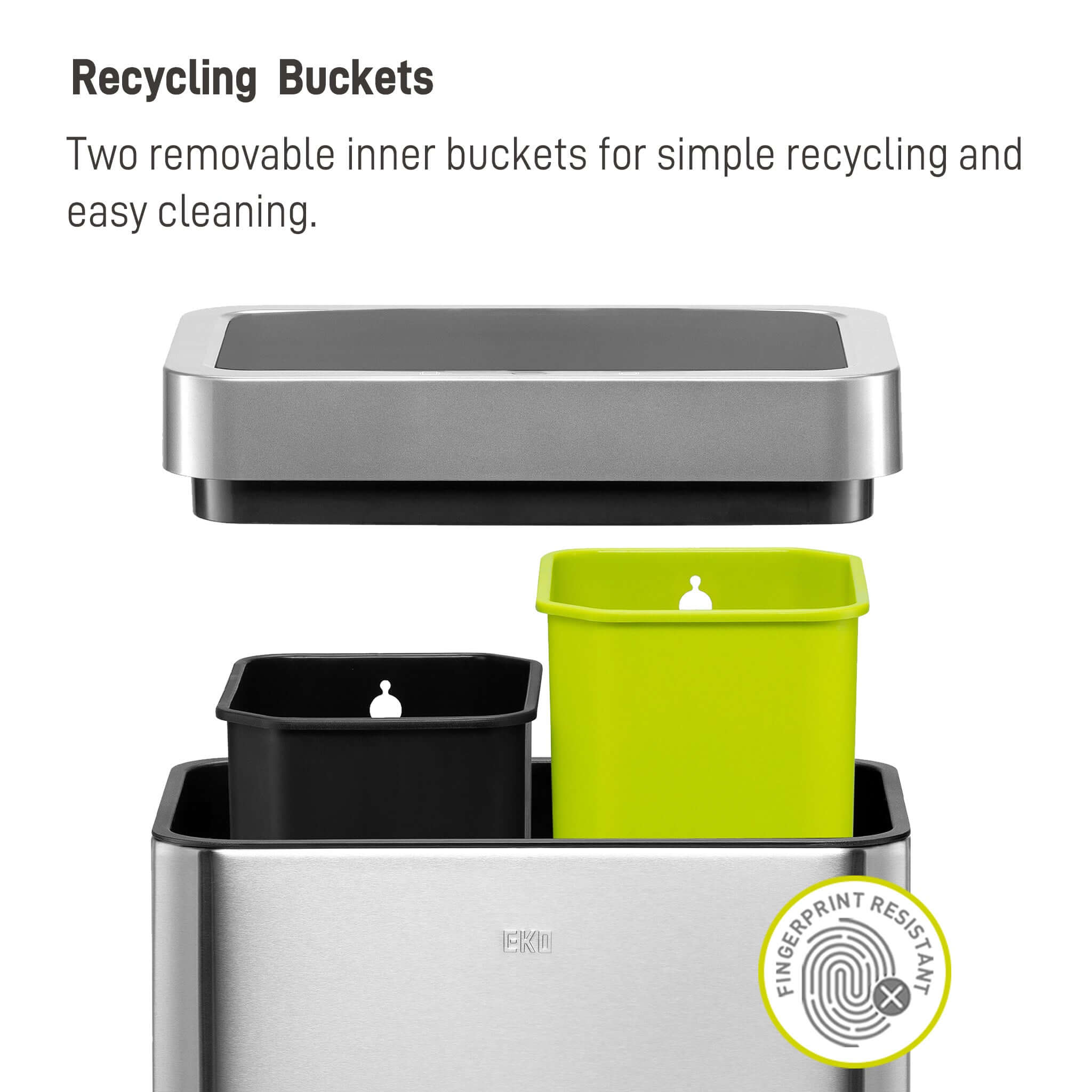 EKO Mirage X 20L+20L Recycling Soft Close Sensor Kitchen Bin