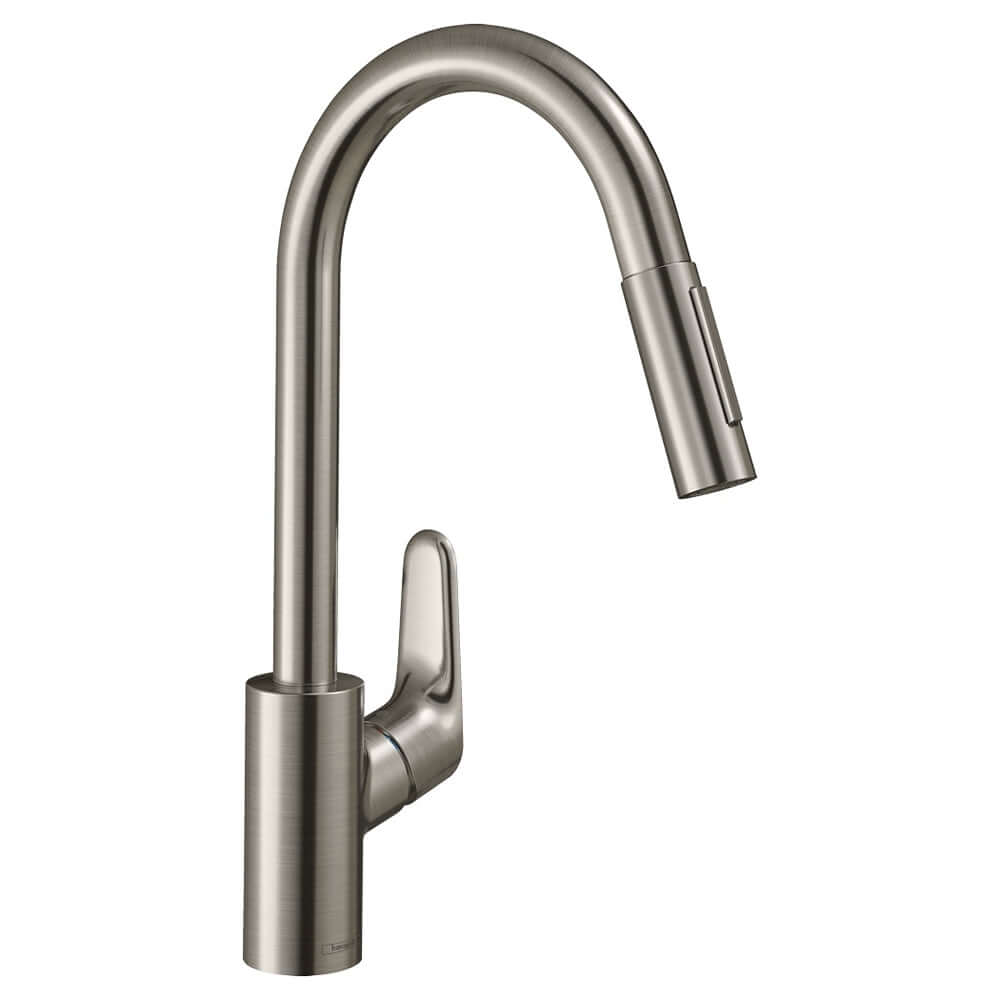 Hansgrohe Focus M41 Stainless Steel 240 Pull-Out Spray Single Lever Kitchen Sink Mixer Tap