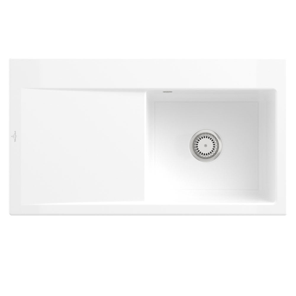 Villeroy & Boch Subway 50 Style 1 Bowl Ceramic Kitchen Sink LHD - NO WASTE