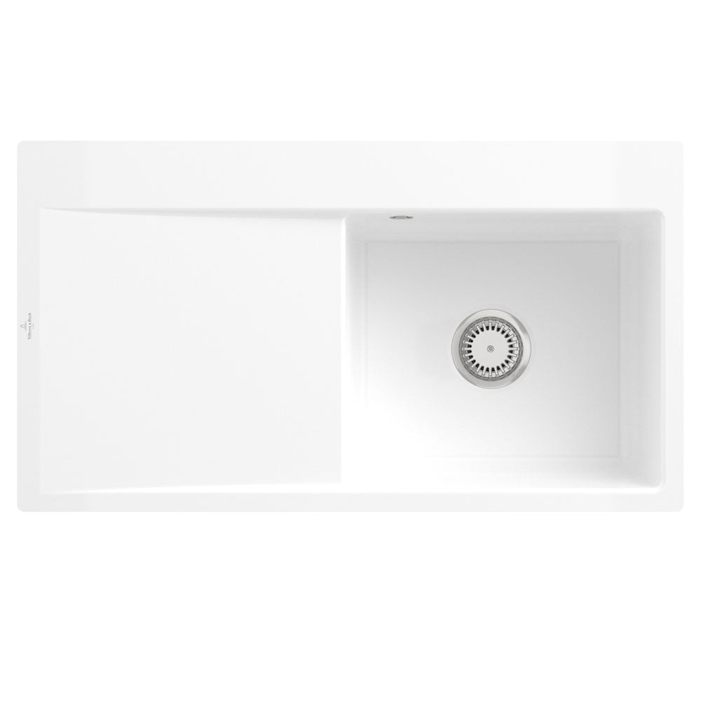Villeroy & Boch Subway 50 Style 1 Bowl Ceramic Kitchen Sink LHD - NO WASTE