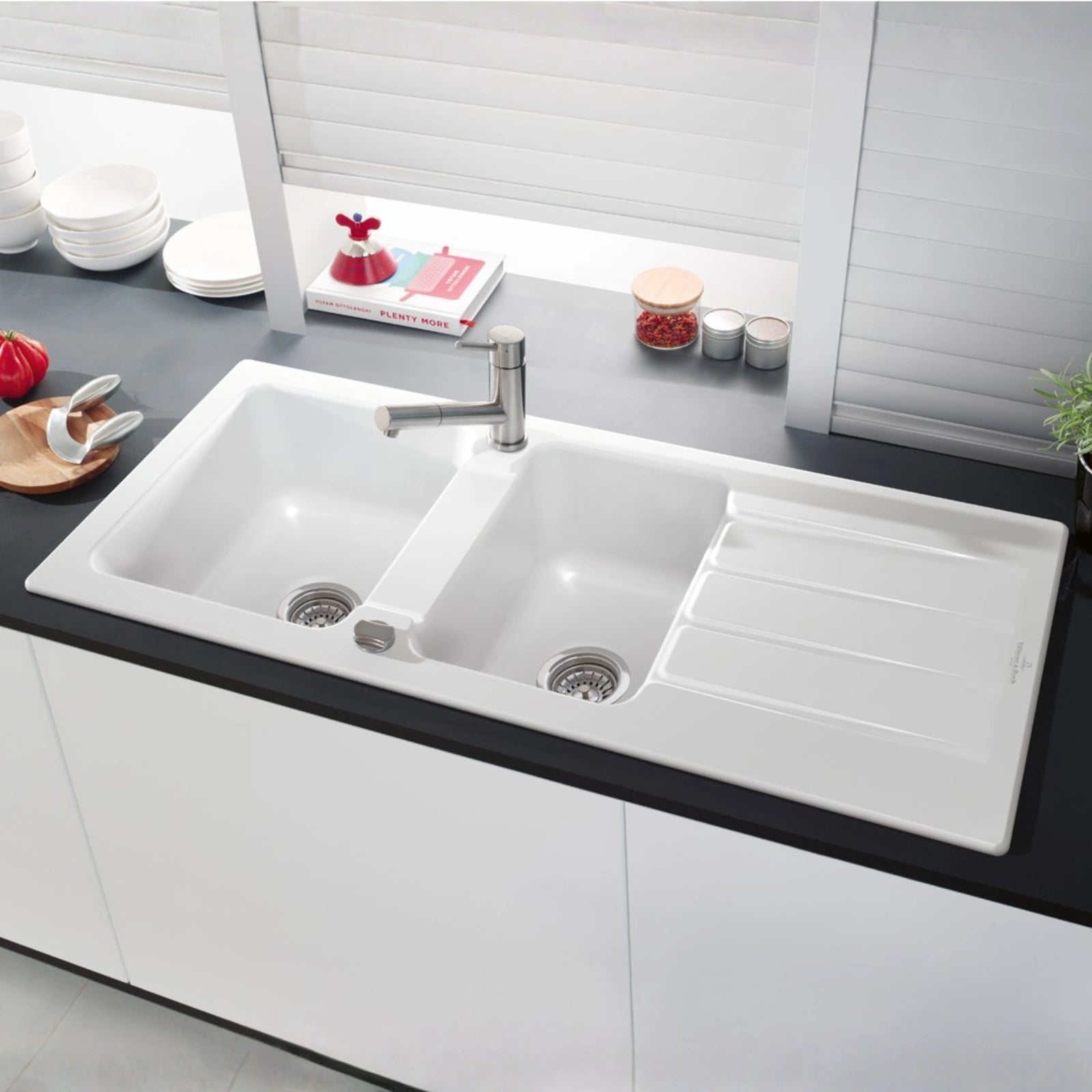 Villeroy & Boch Architectura 80 1.75 Bowl Ceramic Kitchen Sink - NO WASTE