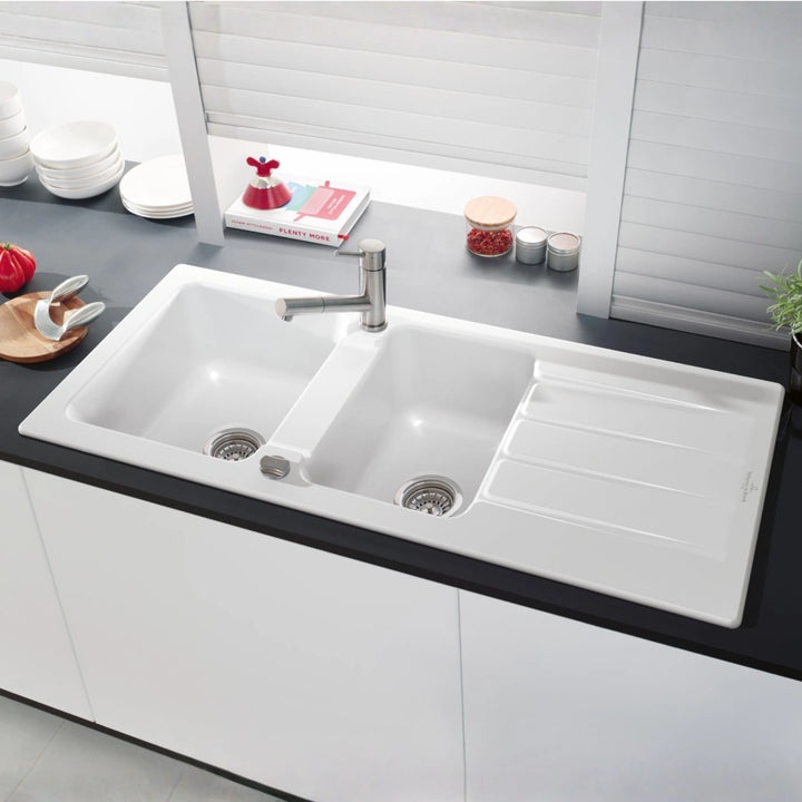 Villeroy & Boch Architectura 80 1.75 Bowl Ceramic Kitchen Sink - NO WASTE