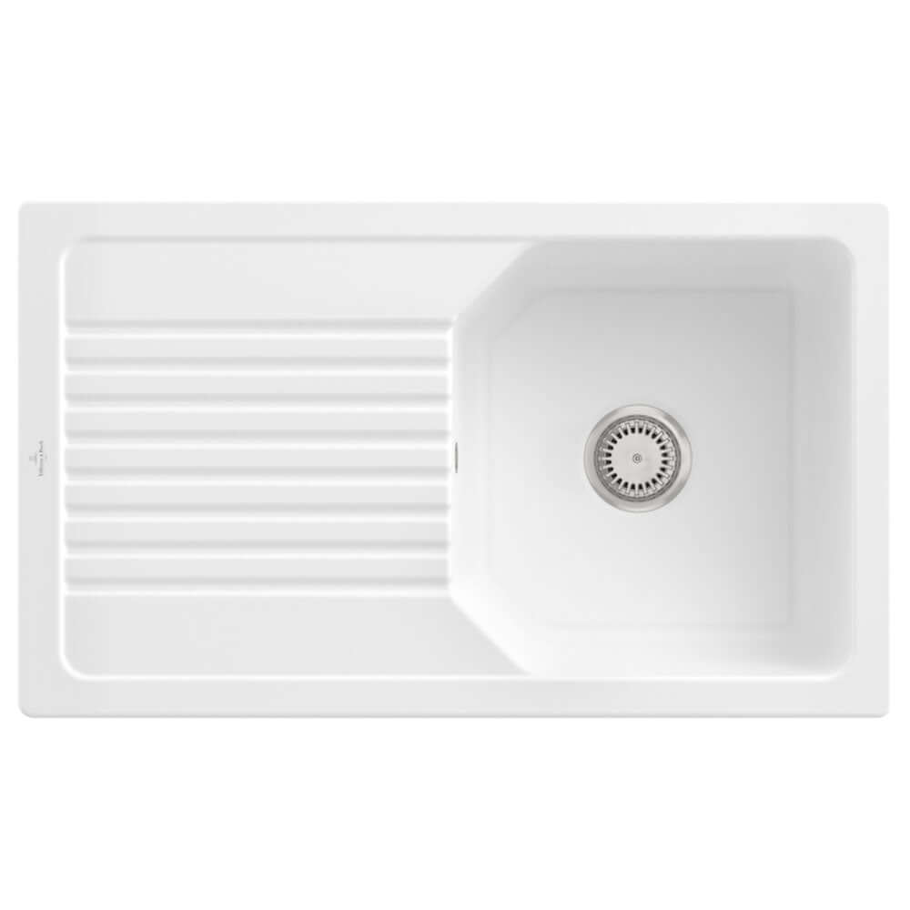 Villeroy & Boch Linara 50 1.0 Bowl White Alpin Ceramic Kitchen Sink - NO WASTE