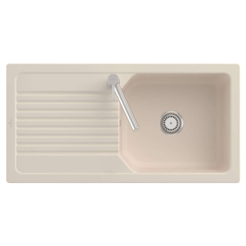 Villeroy & Boch Linara 60 1.0 Bowl White Alpin Ceramic Kitchen Sink - NO WASTE