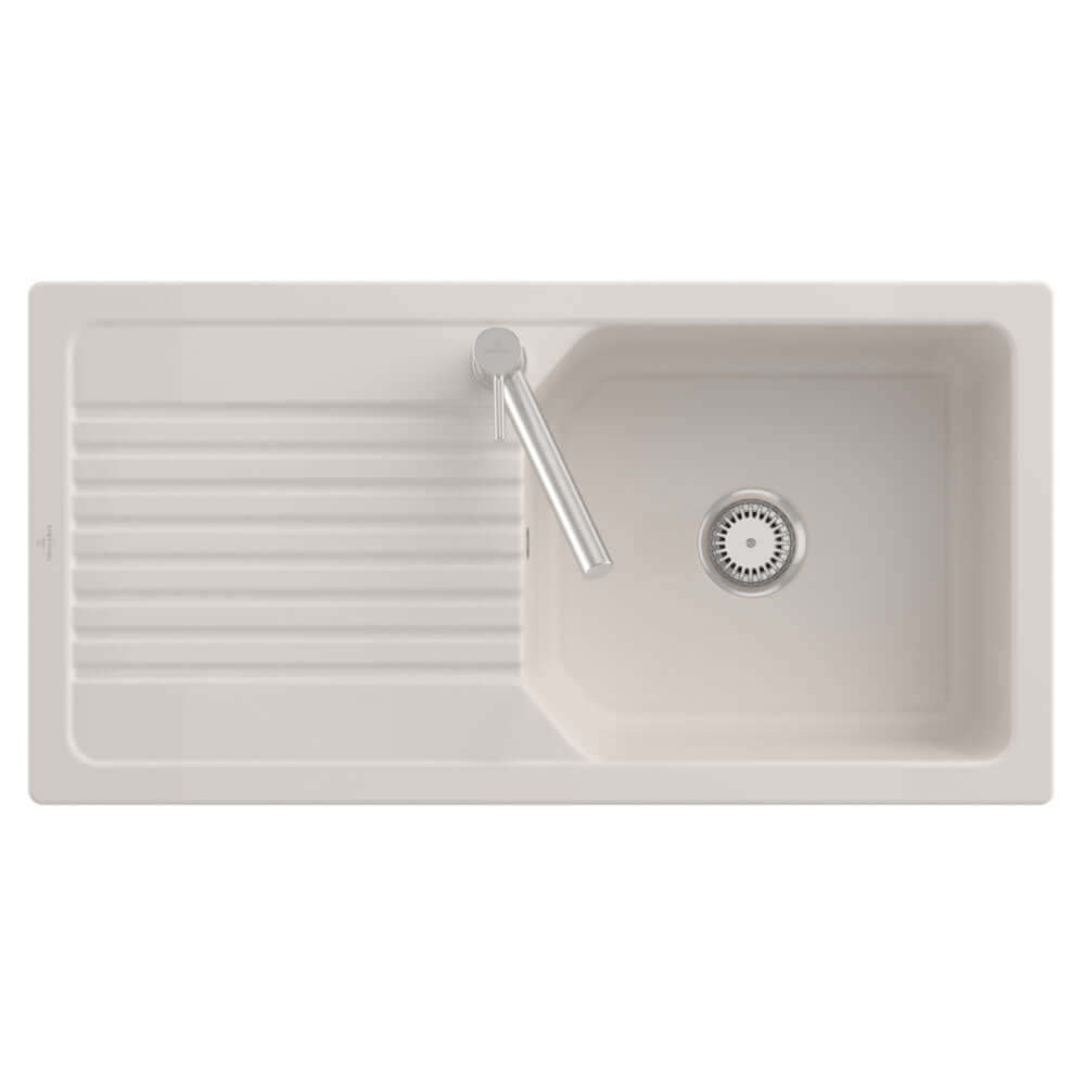 Villeroy & Boch Linara 60 1.0 Bowl White Alpin Ceramic Kitchen Sink - NO WASTE