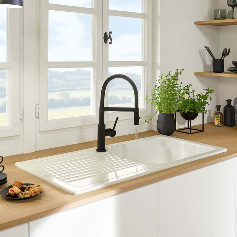 Villeroy & Boch Linara 60 1.0 Bowl White Alpin Ceramic Kitchen Sink - NO WASTE