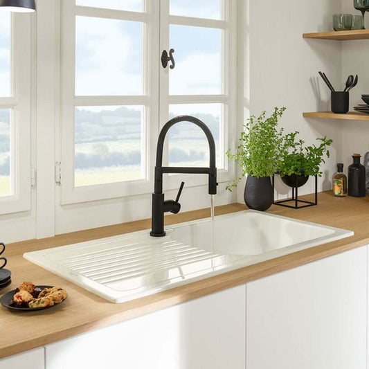 Villeroy & Boch Linara 60 1.0 Bowl White Alpin Ceramic Kitchen Sink - NO WASTE