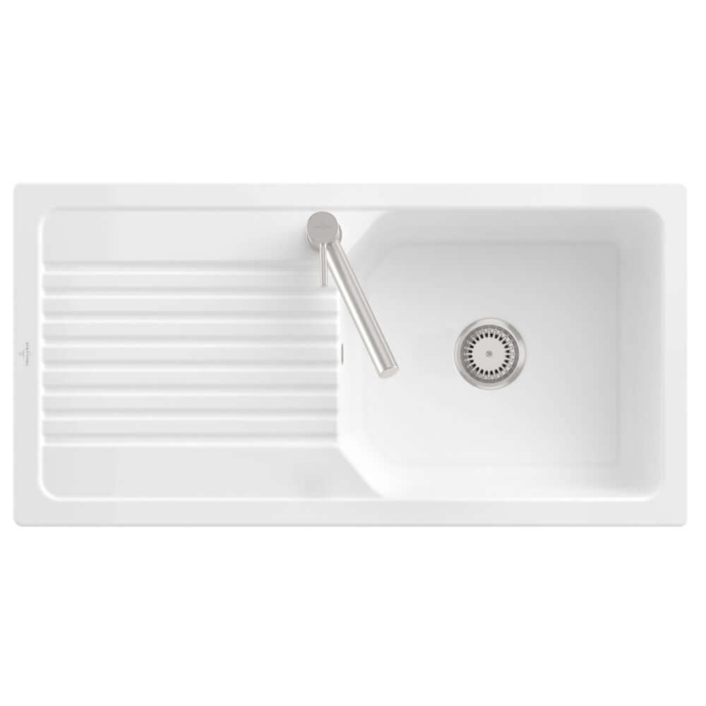 Villeroy & Boch Linara 60 1.0 Bowl White Alpin Ceramic Kitchen Sink - NO WASTE