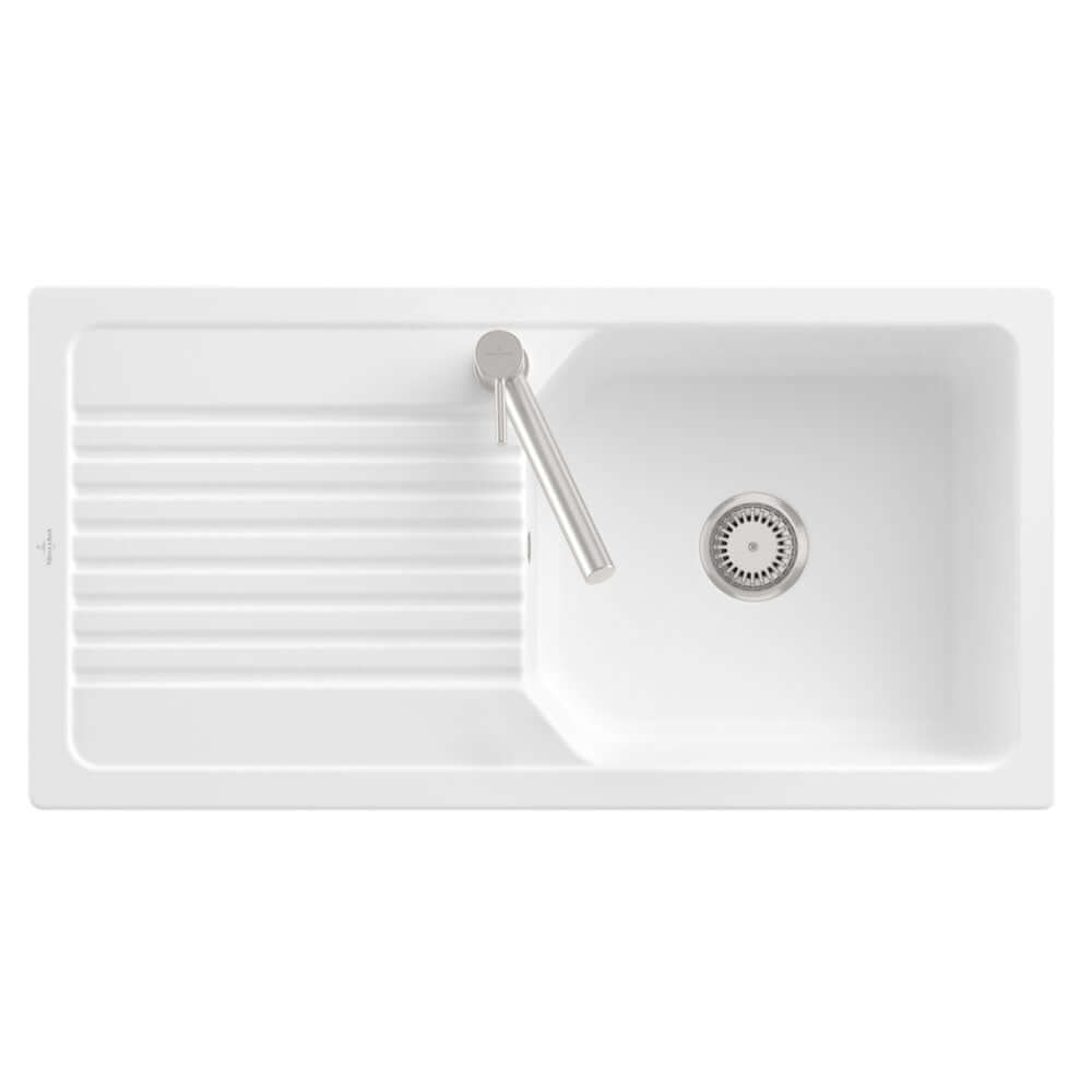 Villeroy & Boch Linara 60 1.0 Bowl White Alpin Ceramic Kitchen Sink - NO WASTE