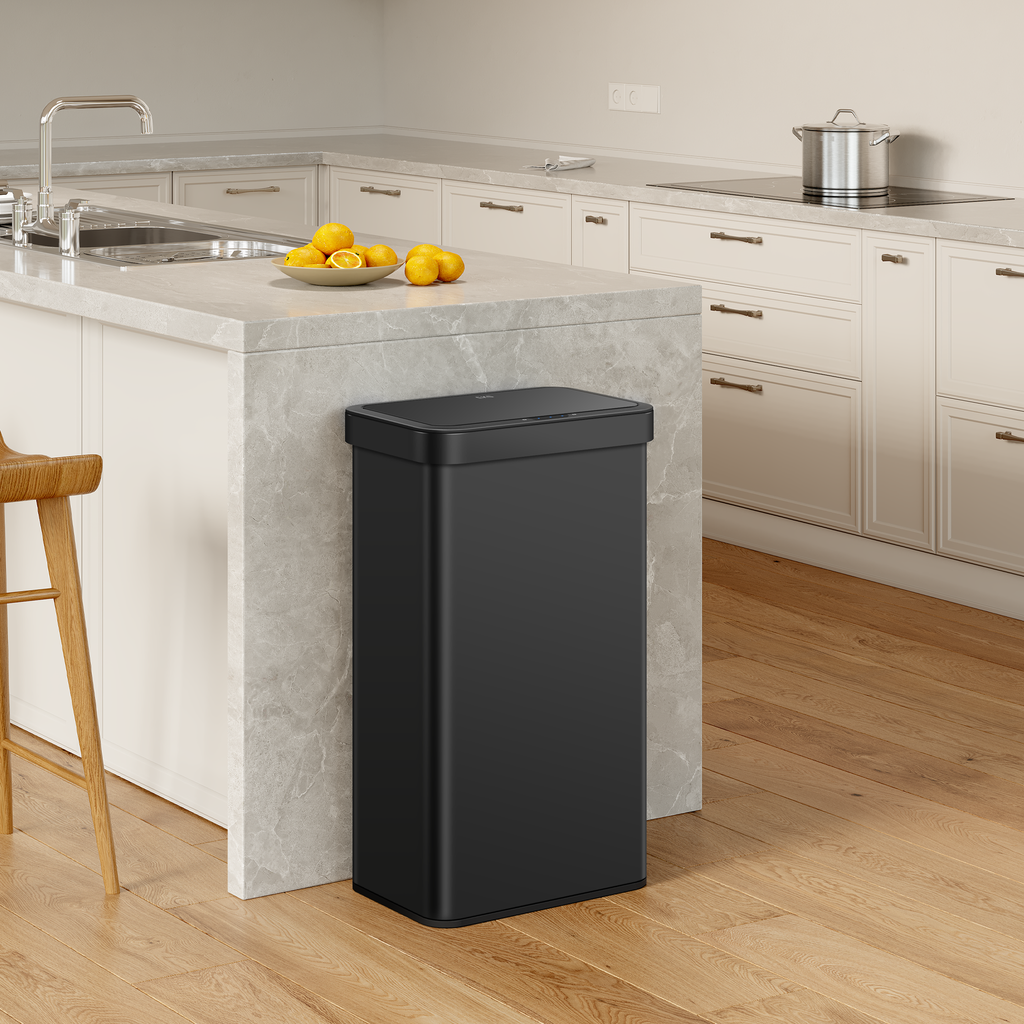 EKO Econova 50L Black Soft Close Sensor Bin