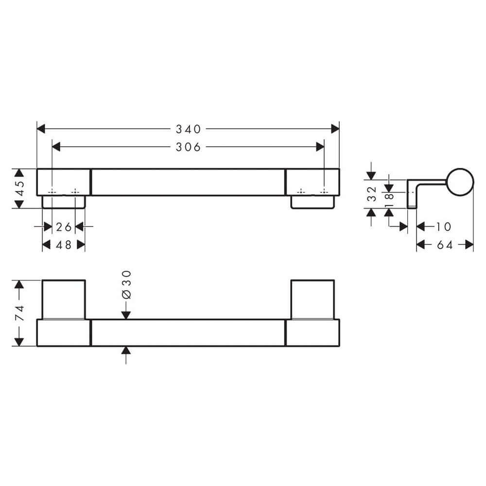 Hansgrohe Addstoris S Chrome Grab Bar 41764000