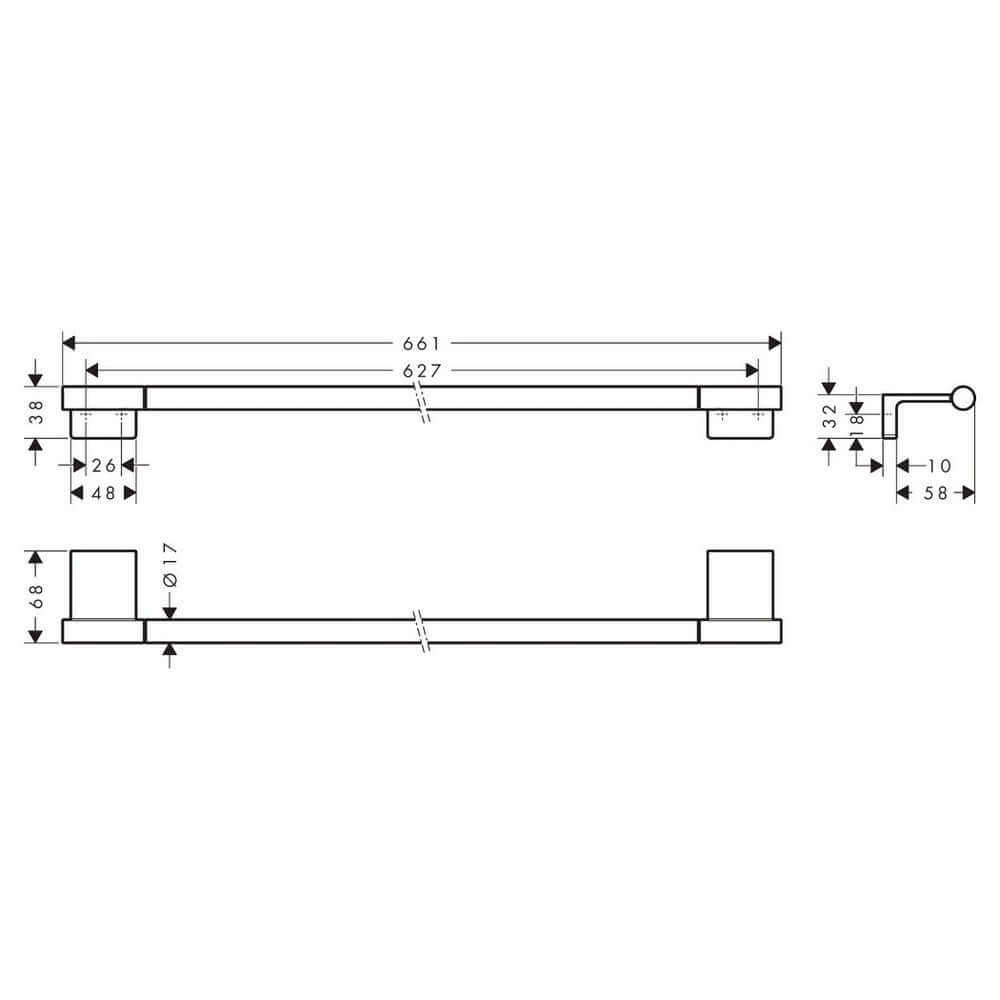 Hansgrohe Addstoris S Chrome Bath Towel Rail 41767000