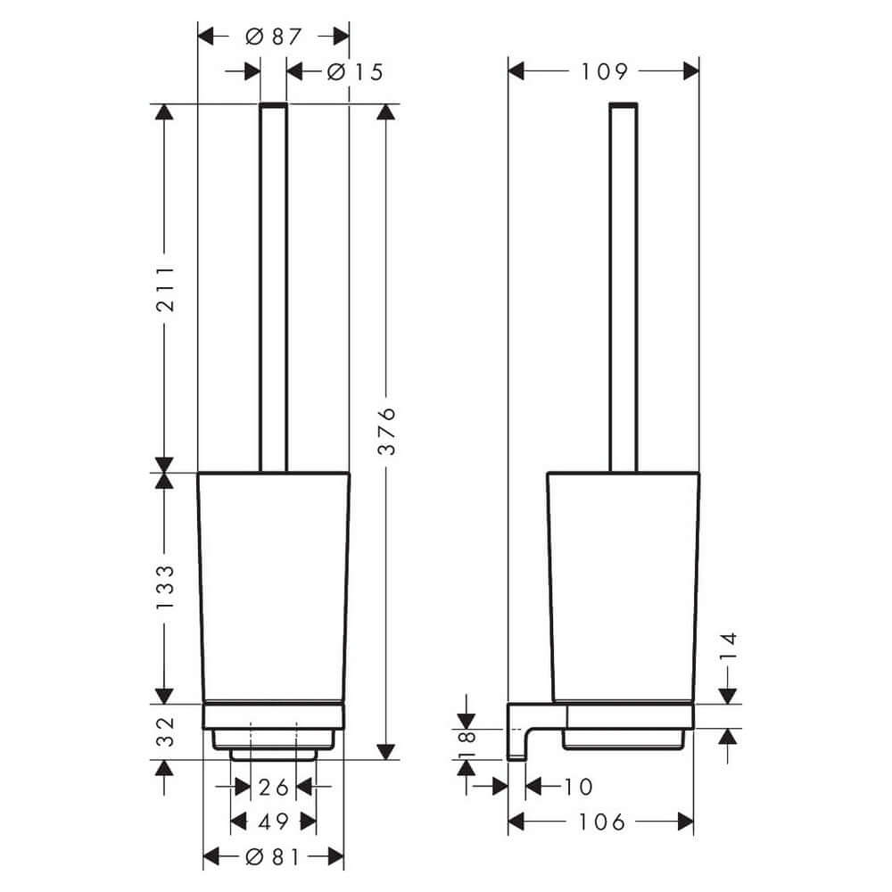 Hansgrohe Addstoris S Chrome Toilet Brush Holder Wall-Mounted 41782000