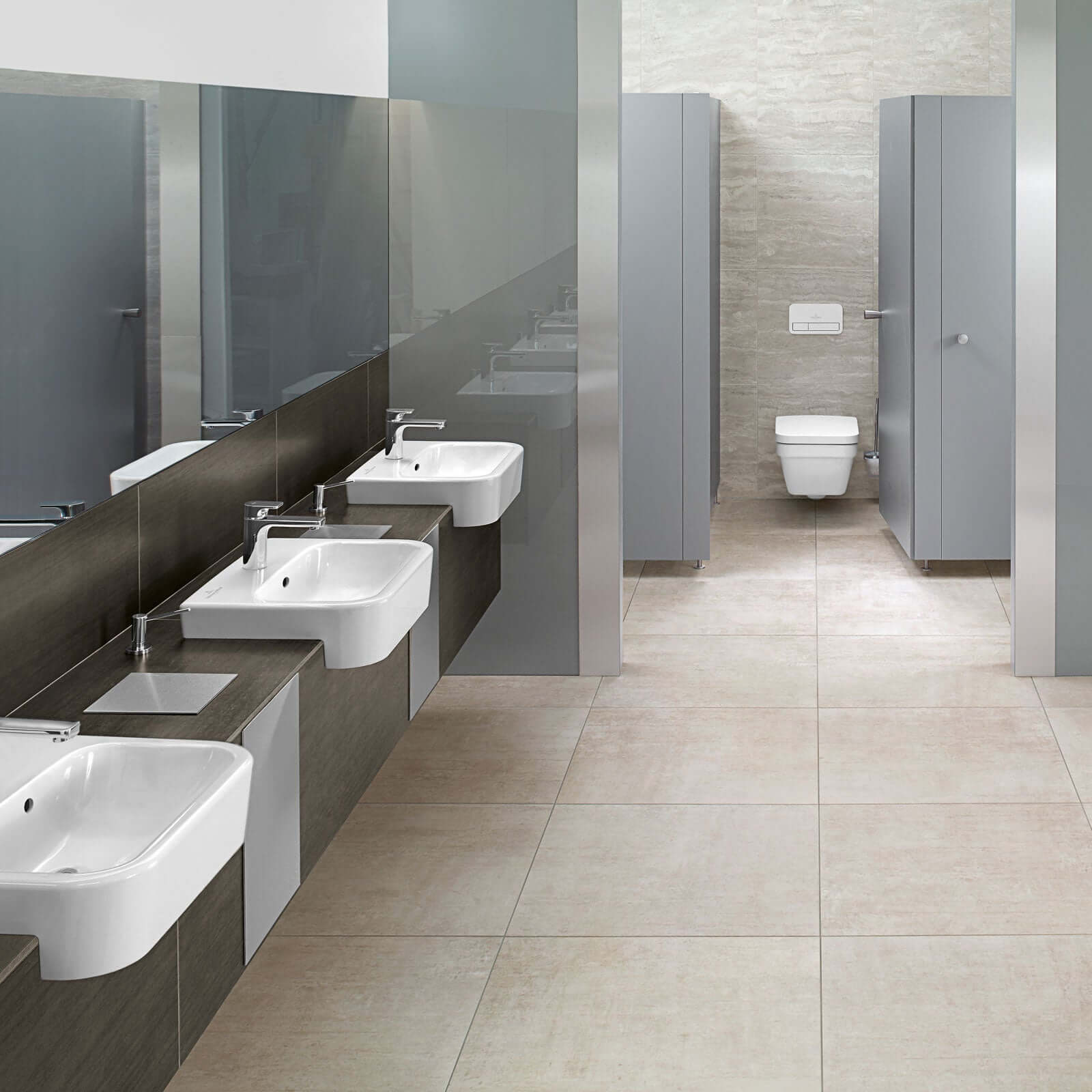 Villeroy & Boch Architectura 550X430 White Alpin 1TH Semi-Recessed Basin