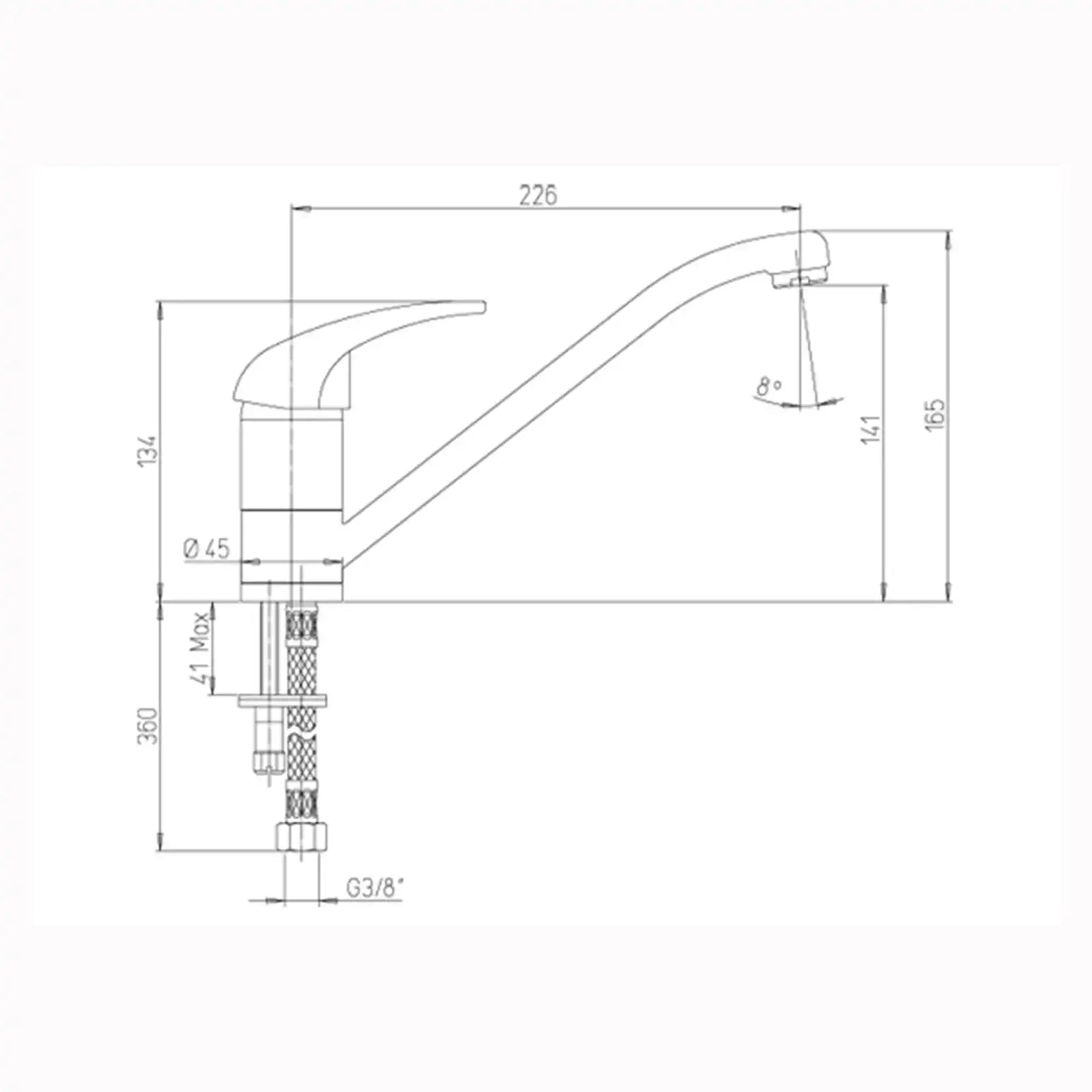 Paini Creta Chrome Single Lever Sink Mono Tap 42CR573UK