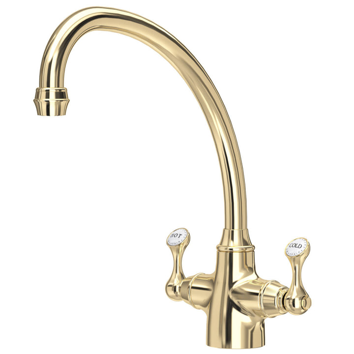 Perrin & Rowe Etruscan Dual Lever Kitchen Sink Mixer Tap with Classic Design and Quality Finish