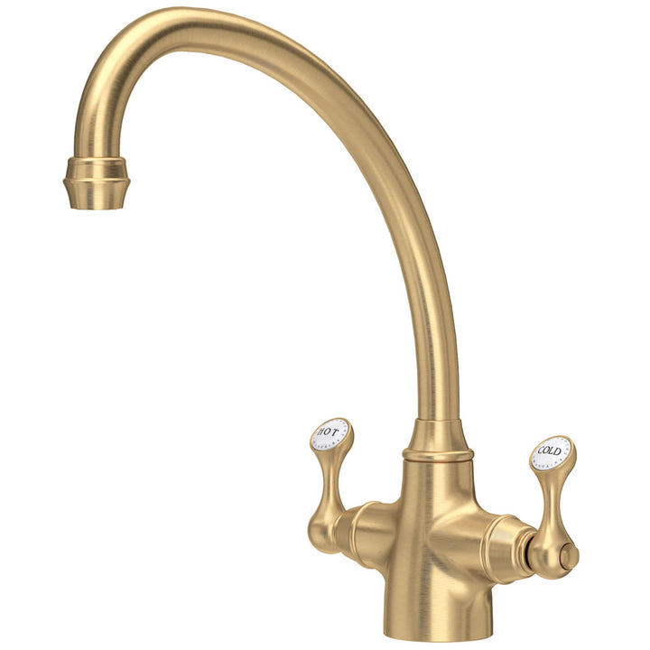 Perrin & Rowe Etruscan Dual Lever Kitchen Sink Mixer Tap with Classic Design and Quality Finish
