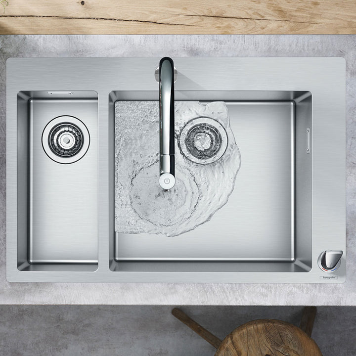 Hansgrohe S712-F655 1.5 Bowl Stainless Steel Kitchen Sink 43310800