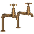 perrin--rowe-mayan-cross-handle-satin-brass-bibcock-kitchen-sink-taps-4338sb-