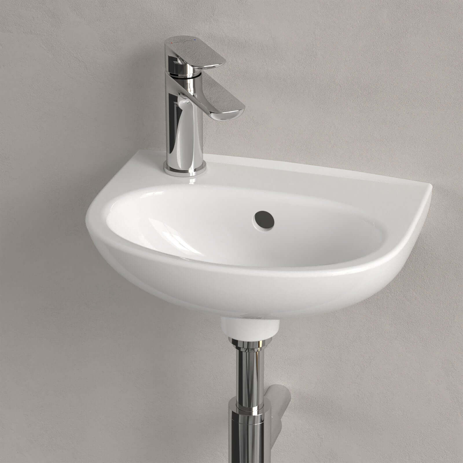 Villeroy & Boch O.novo 360x275 White Alpin 1TH Wall Hung LH Handwash Basin with Overflow