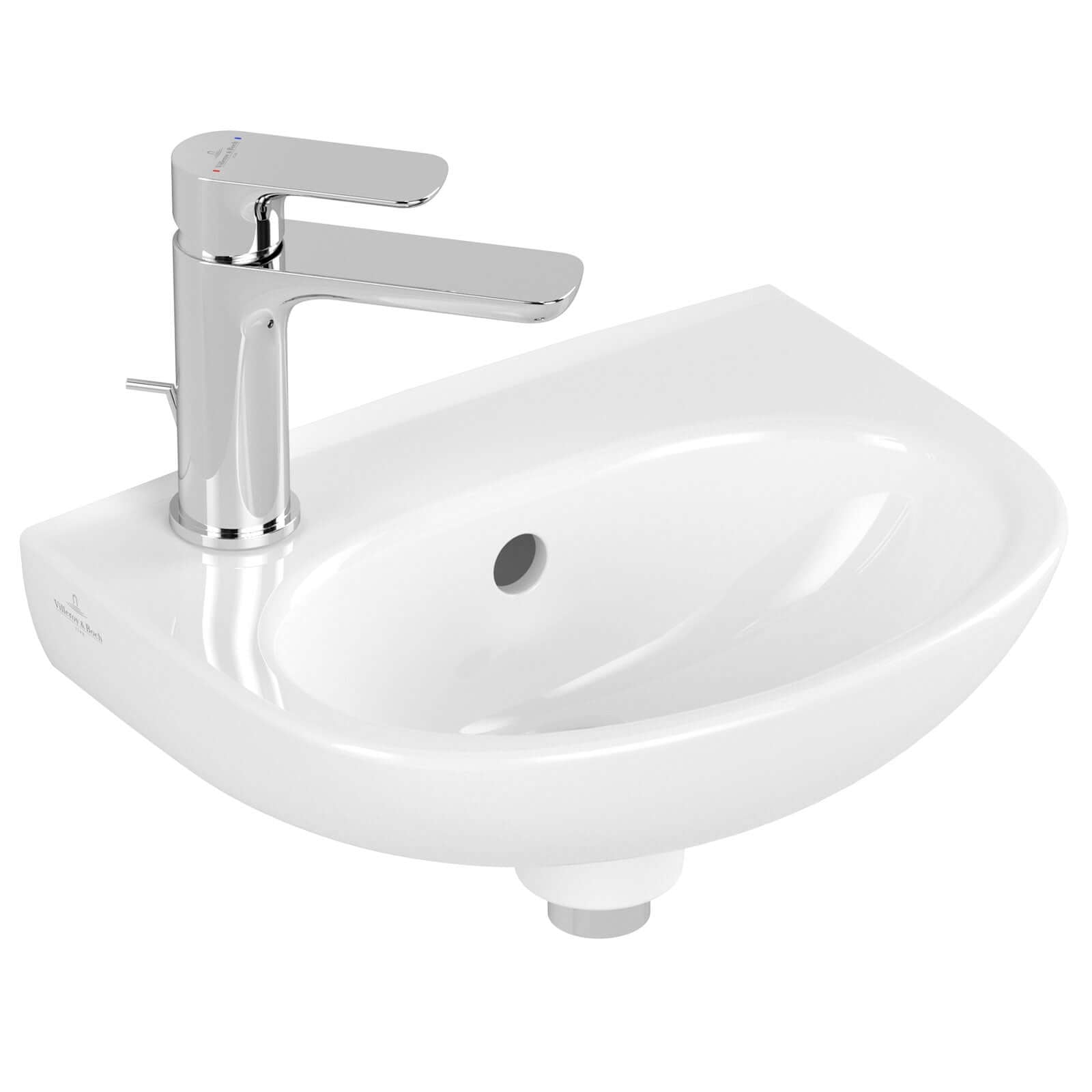 Villeroy & Boch O.novo 360x275 White Alpin 1TH Wall Hung LH Handwash Basin with Overflow