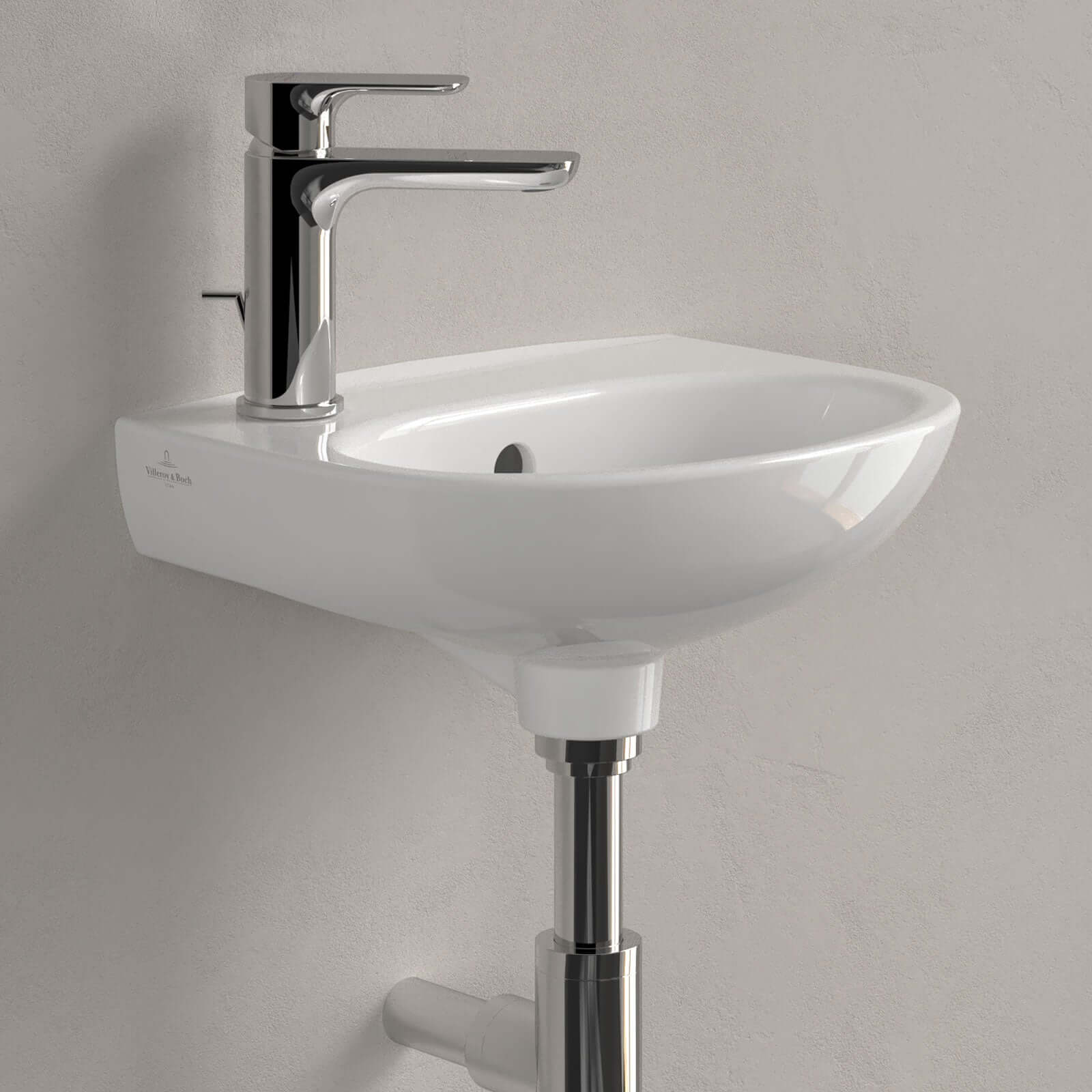 Villeroy & Boch O.novo 360x275 White Alpin 1TH Wall Hung LH Handwash Basin with Overflow