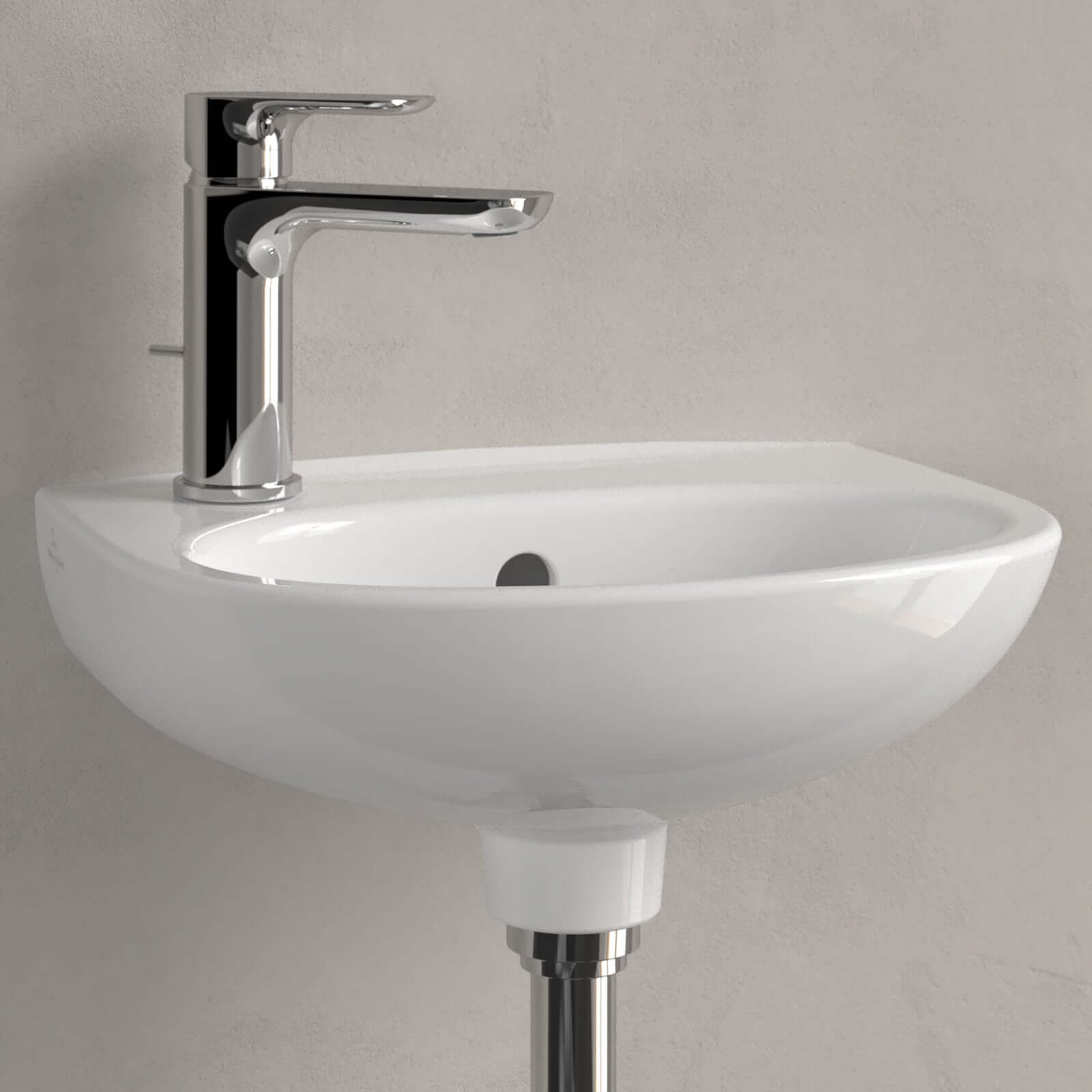 Villeroy & Boch O.novo 360x275 White Alpin 1TH Wall Hung LH Handwash Basin with Overflow