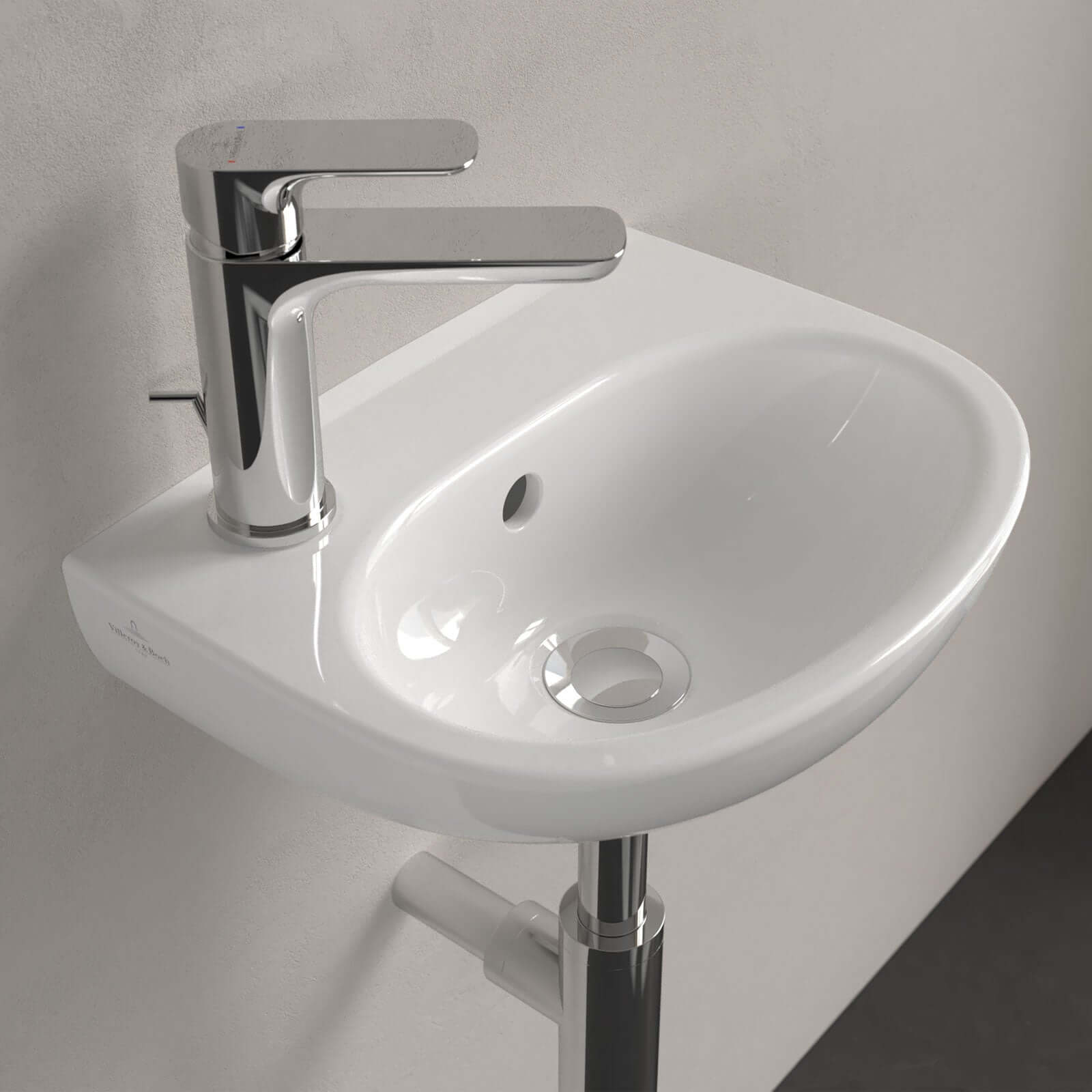 Villeroy & Boch O.novo 360x275 White Alpin 1TH Wall Hung LH Handwash Basin with Overflow