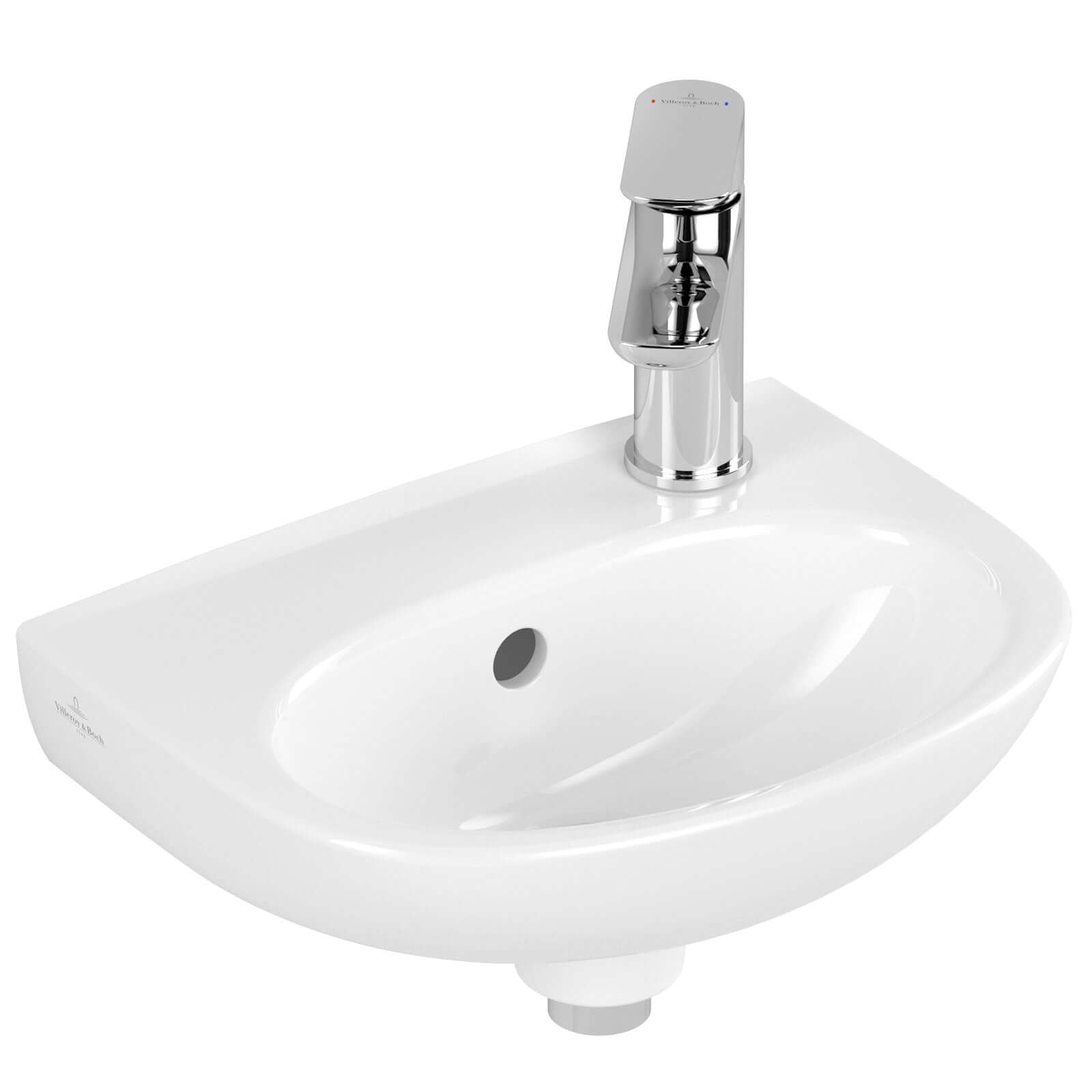 Villeroy & Boch O.novo 360x275 White Alpin 1TH Wall Hung RH Handwash Basin with Overflow