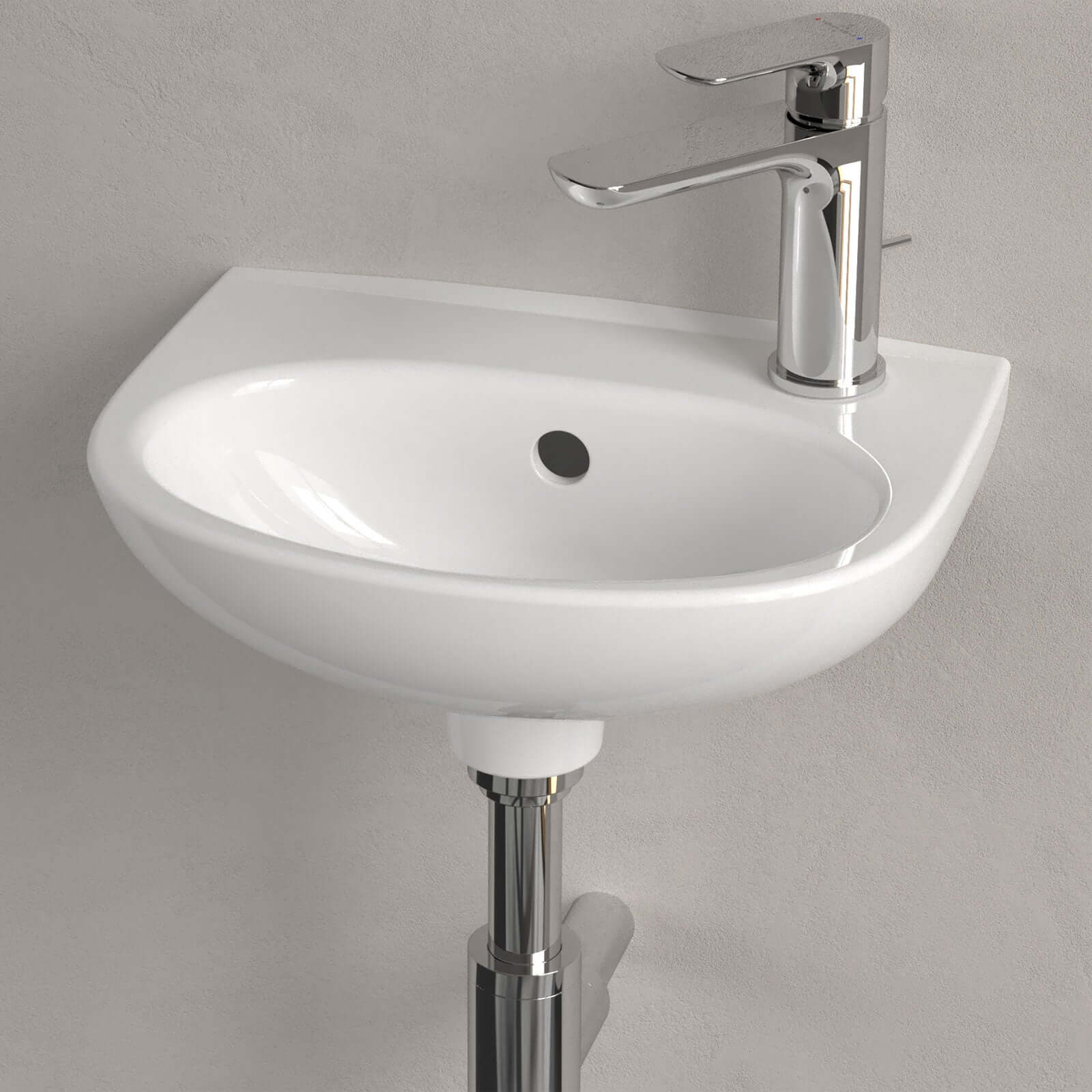 Villeroy & Boch O.novo 360x275 White Alpin 1TH Wall Hung RH Handwash Basin with Overflow