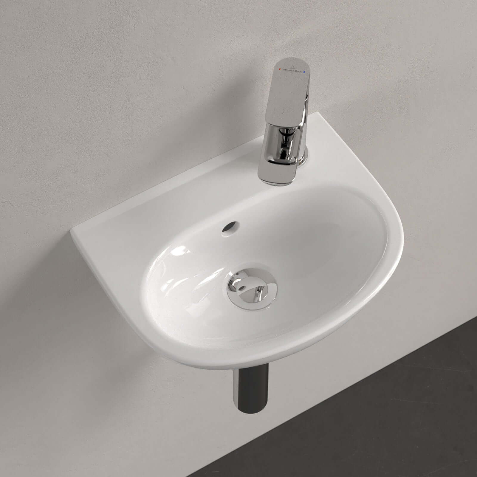 Villeroy & Boch O.novo 360x275 White Alpin 1TH Wall Hung RH Handwash Basin with Overflow