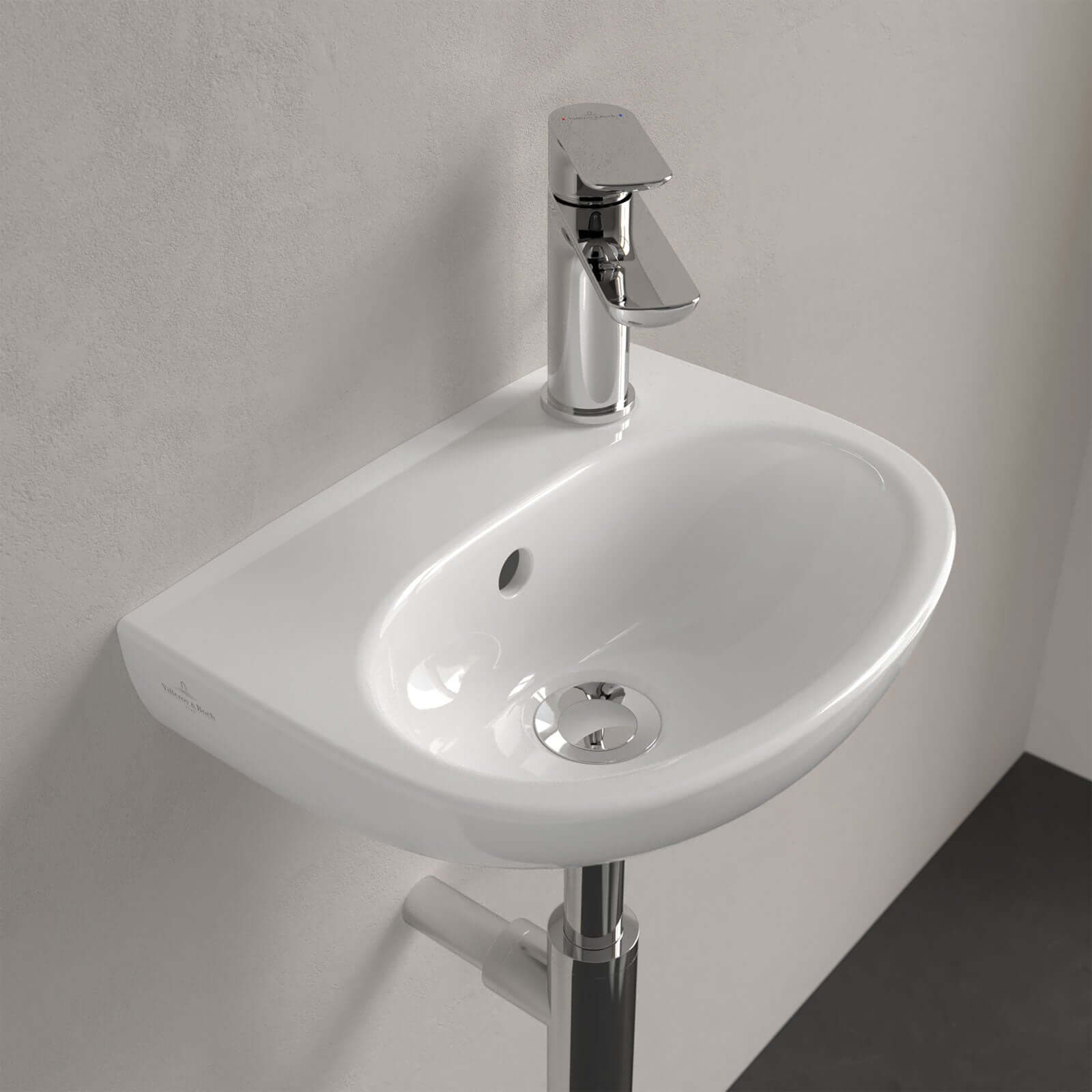 Villeroy & Boch O.novo 360x275 White Alpin 1TH Wall Hung RH Handwash Basin with Overflow