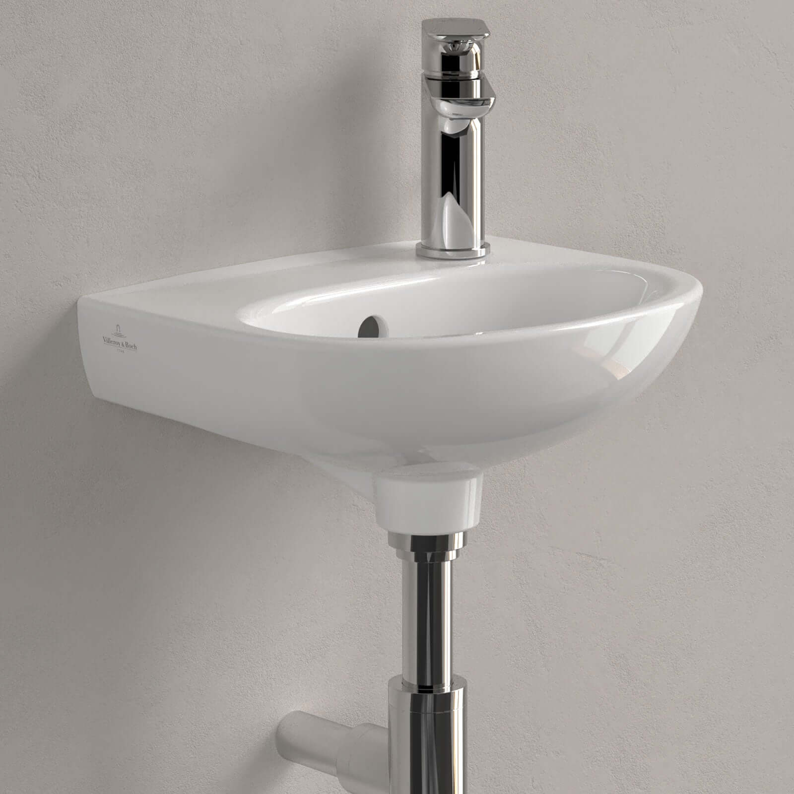 Villeroy & Boch O.novo 360x275 White Alpin 1TH Wall Hung RH Handwash Basin with Overflow