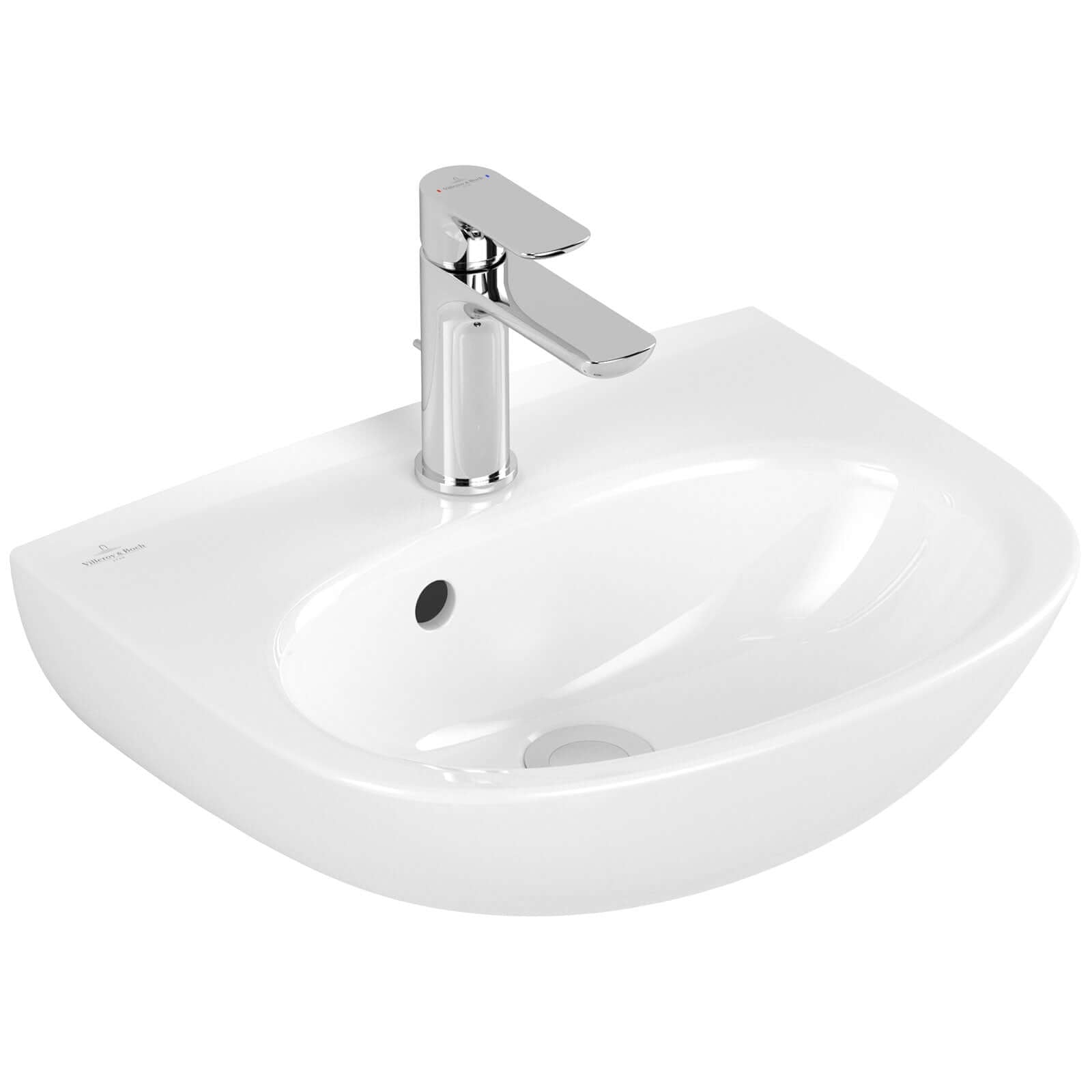 Villeroy & Boch O.novo 450x360 White Alpin 1TH Lite Wall Hung Handwash Basin with Overflow
