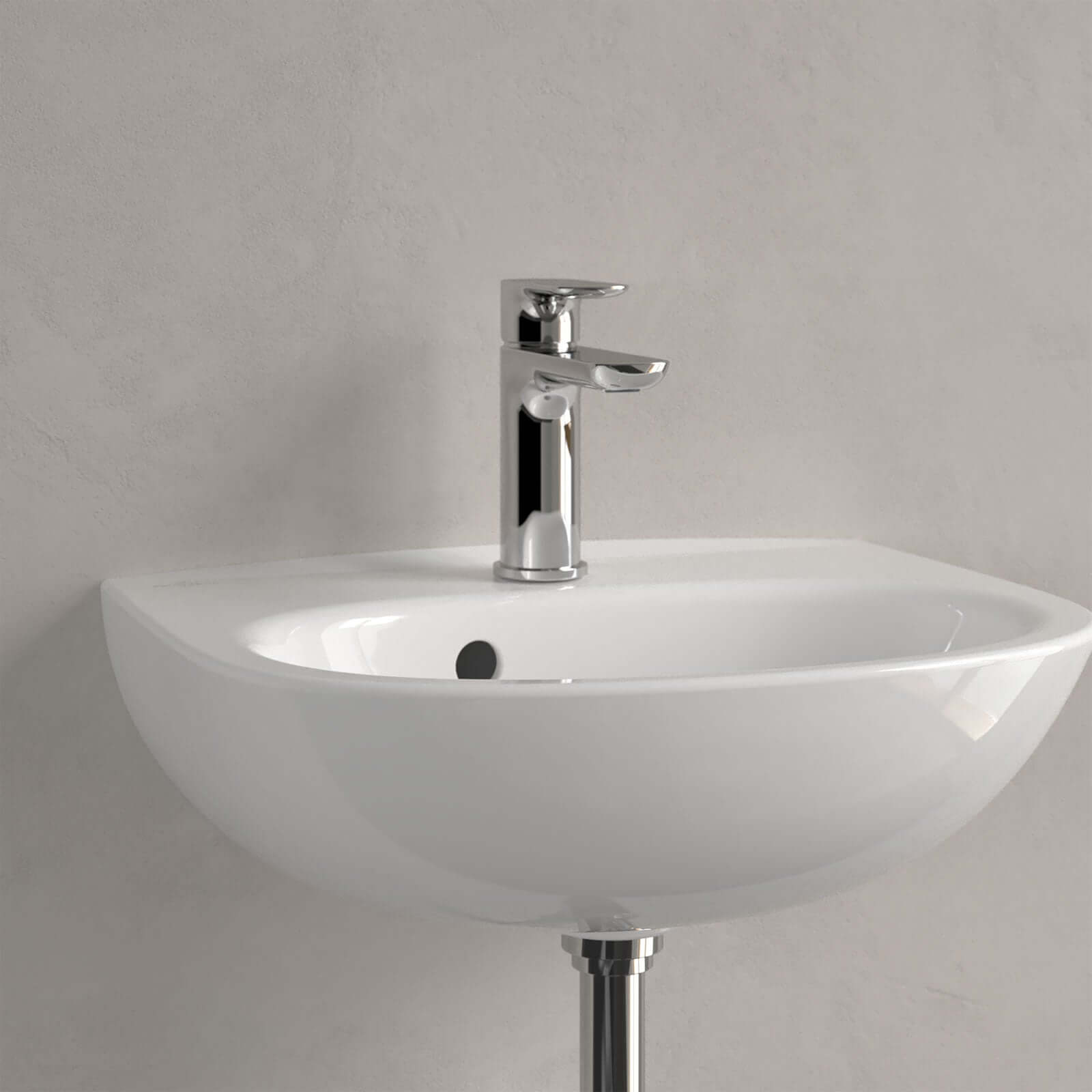 Villeroy & Boch O.novo 450x360 White Alpin 1TH Lite Wall Hung Handwash Basin with Overflow