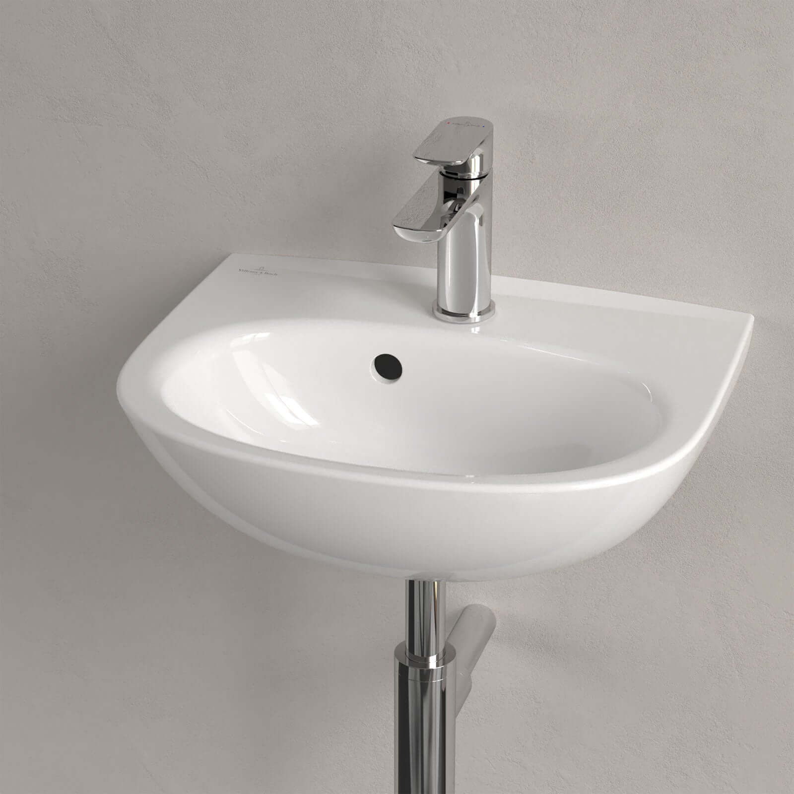 Villeroy & Boch O.novo 450x360 White Alpin 1TH Lite Wall Hung Handwash Basin with Overflow