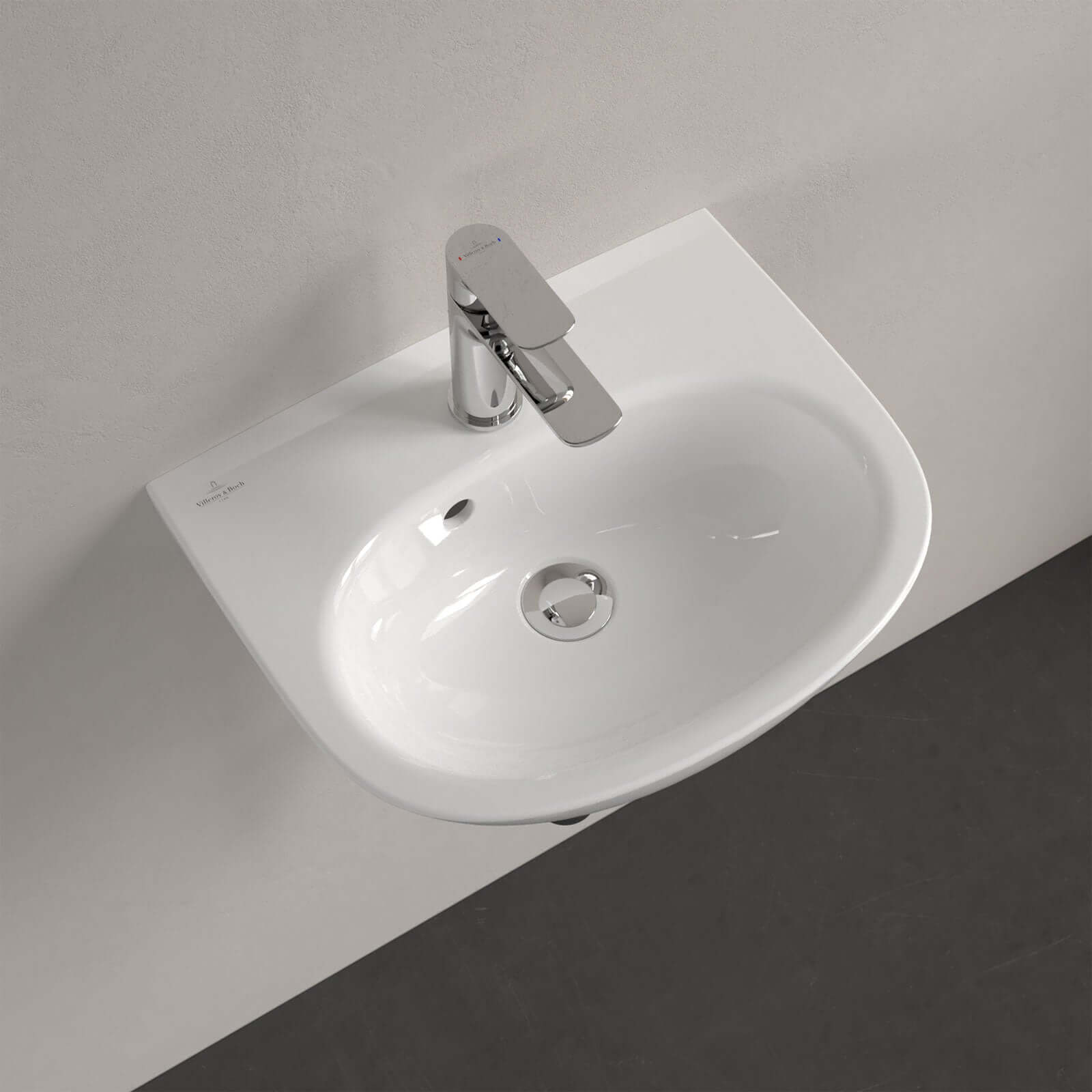Villeroy & Boch O.novo 450x360 White Alpin 1TH Lite Wall Hung Handwash Basin with Overflow