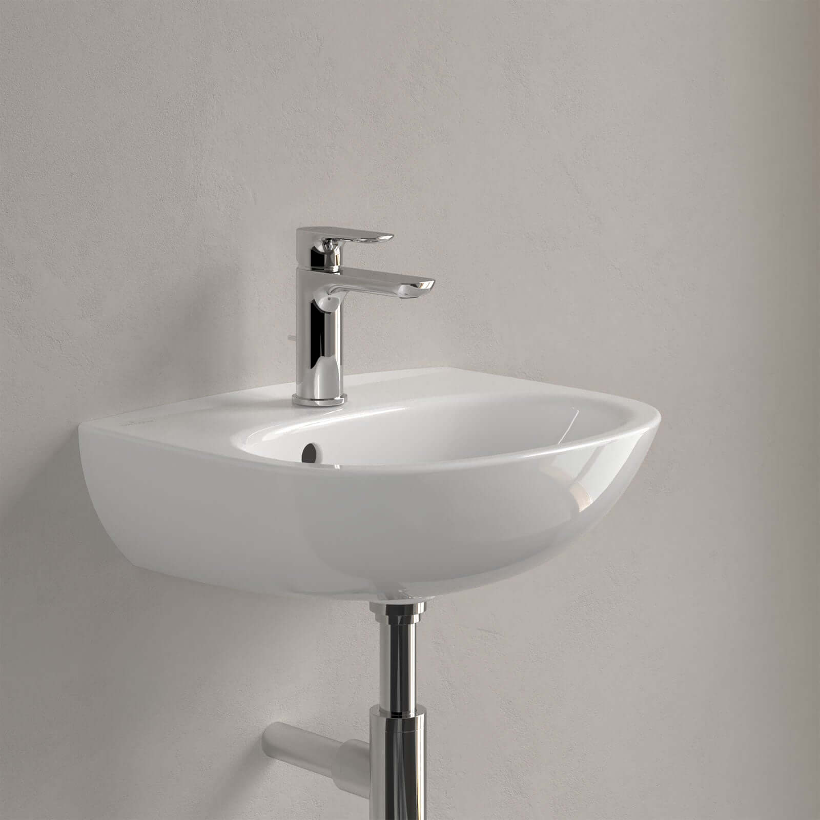 Villeroy & Boch O.novo 450x360 White Alpin 1TH Lite Wall Hung Handwash Basin with Overflow