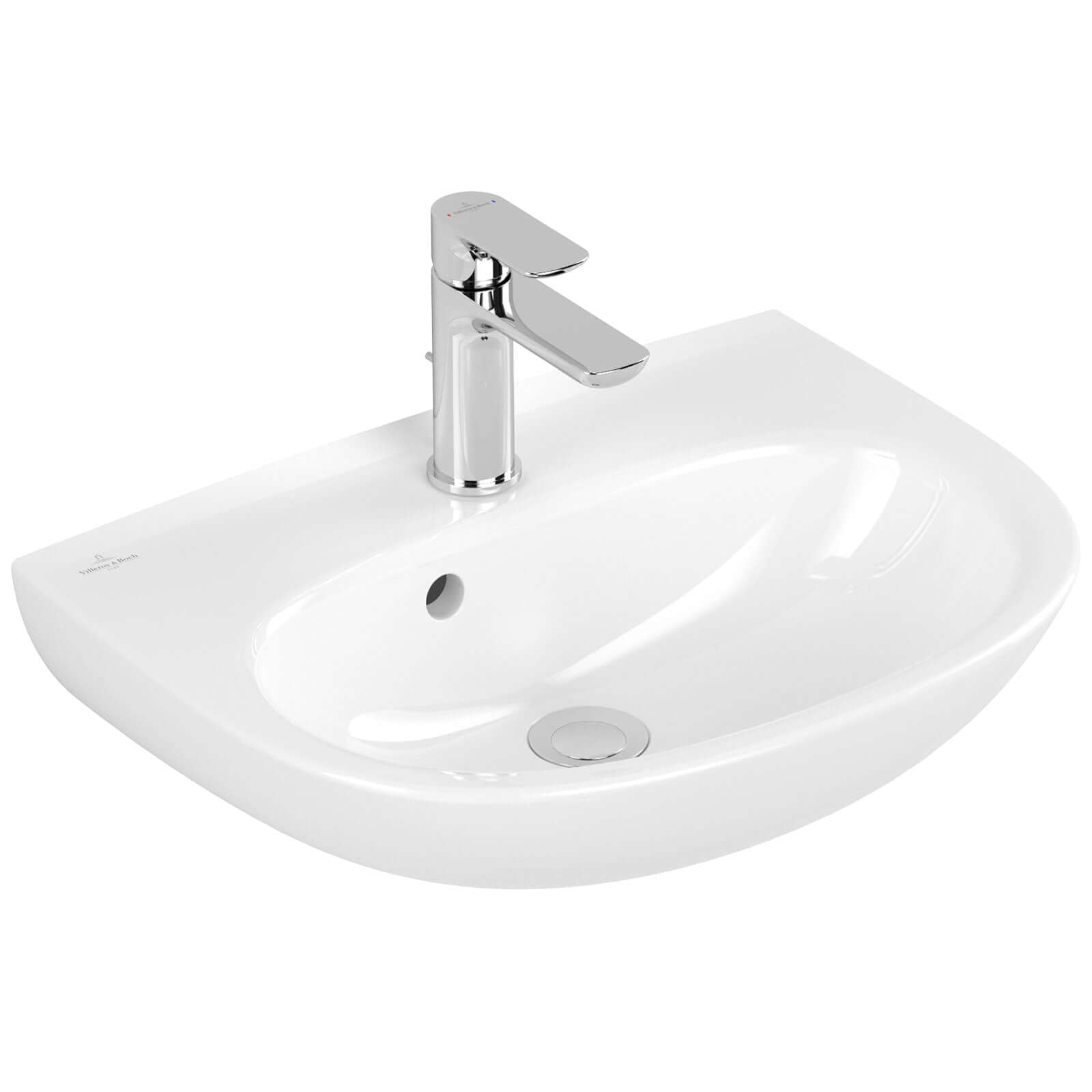 Villeroy & Boch O.novo 500x380 White Alpin 1TH Lite Wall Hung Handwash Basin with Overflow
