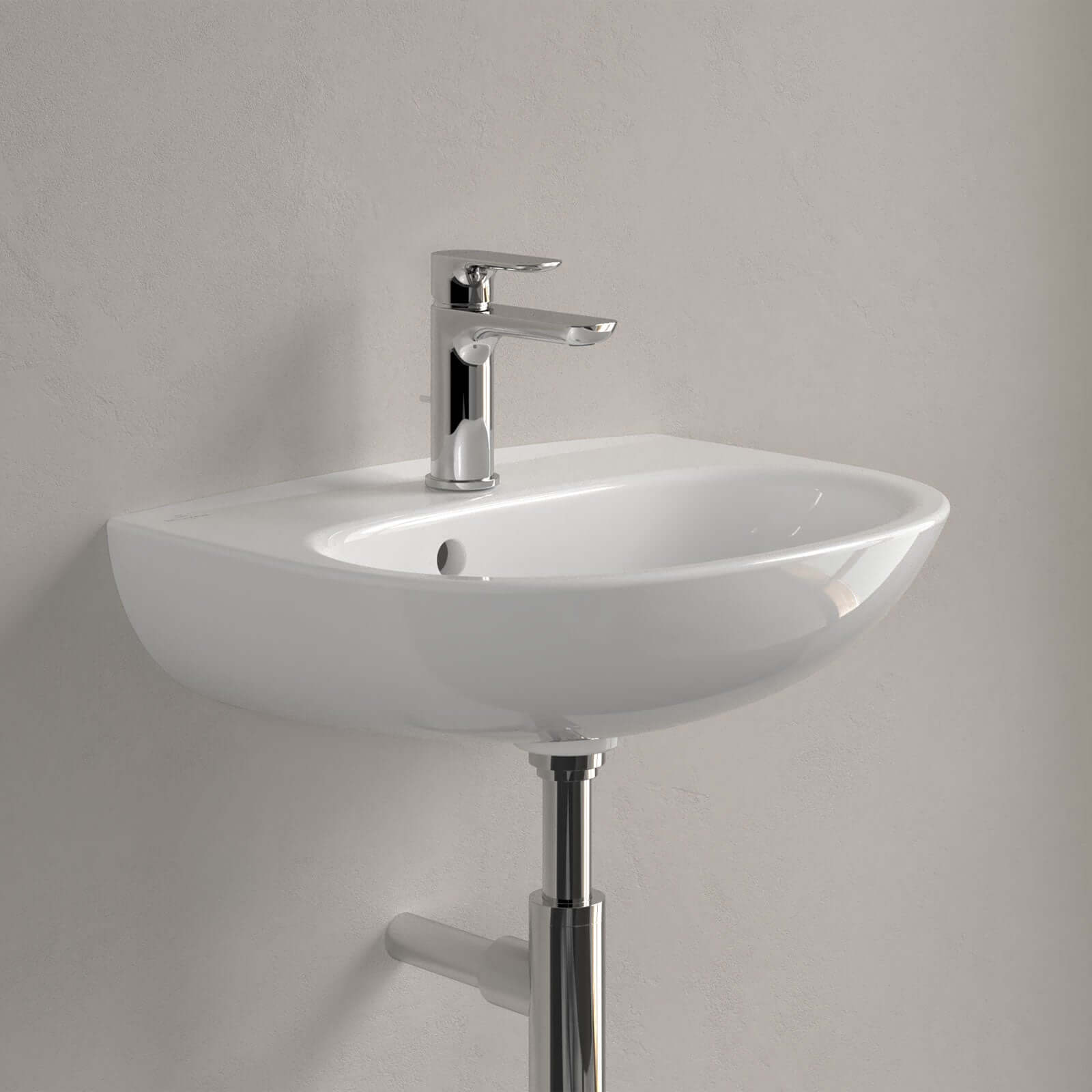 Villeroy & Boch O.novo 500x380 White Alpin 1TH Lite Wall Hung Handwash Basin with Overflow