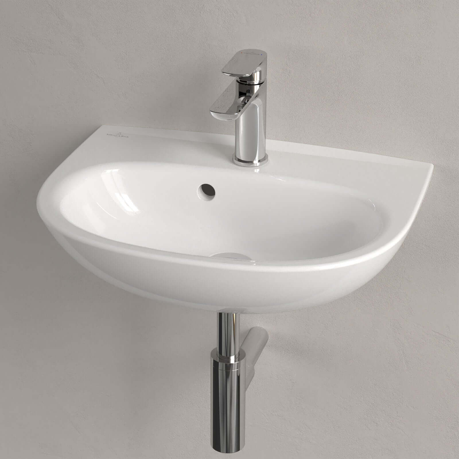Villeroy & Boch O.novo 500x380 White Alpin 1TH Lite Wall Hung Handwash Basin with Overflow