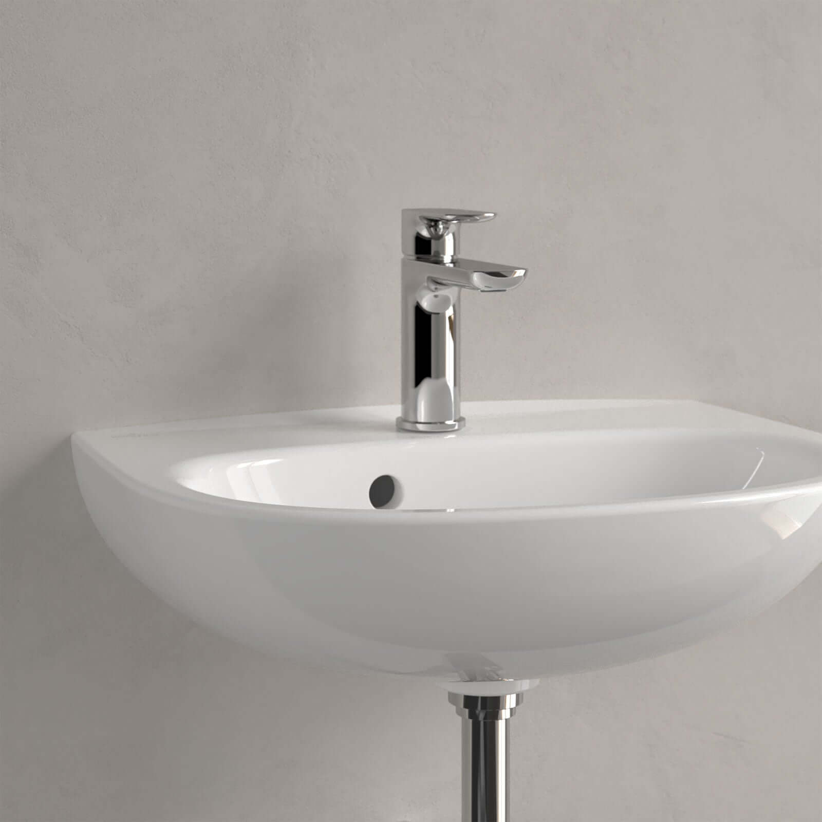 Villeroy & Boch O.novo 500x380 White Alpin 1TH Lite Wall Hung Handwash Basin with Overflow