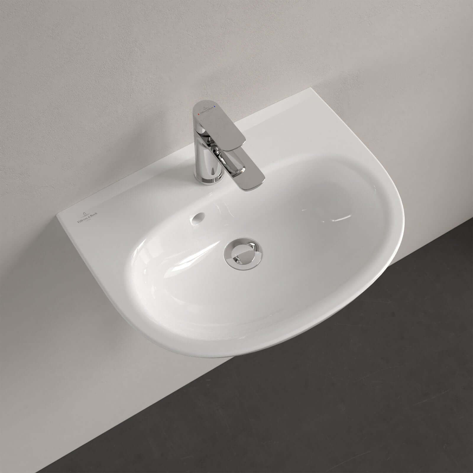 Villeroy & Boch O.novo 500x380 White Alpin 1TH Lite Wall Hung Handwash Basin with Overflow