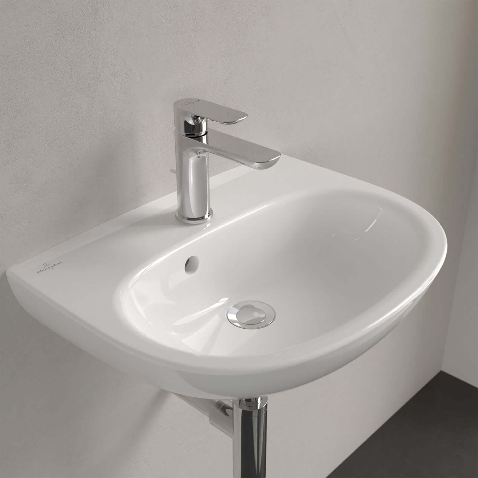 Villeroy & Boch O.novo 500x380 White Alpin 1TH Lite Wall Hung Handwash Basin with Overflow