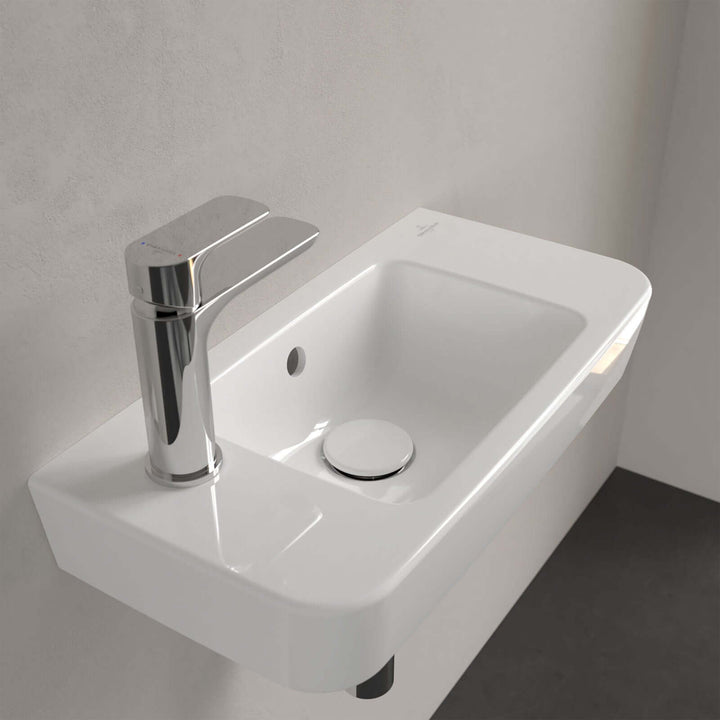 Villeroy & Boch O.novo 500x250 White Alpin Compact Wall Hung LH Handwash Basin with Overflow
