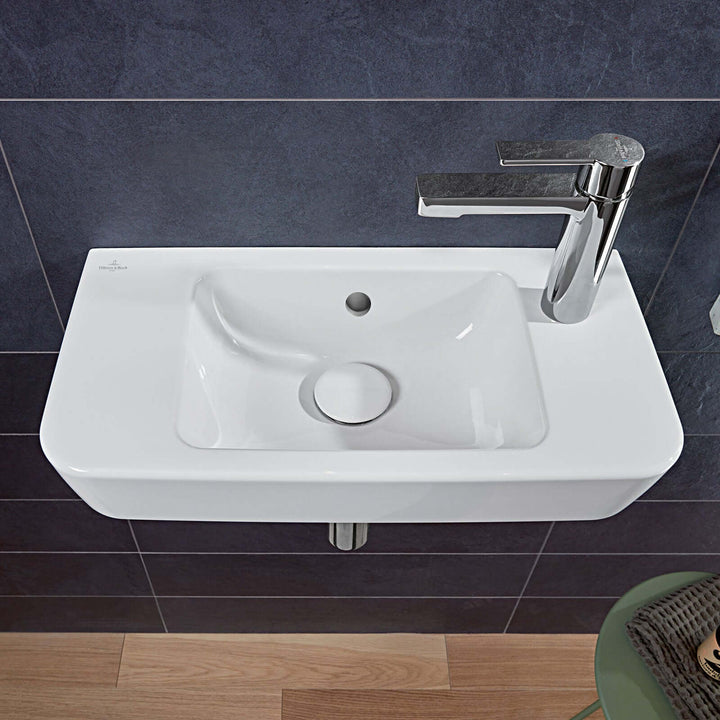 Villeroy & Boch O.novo 500x250 White Alpin Compact Wall Hung RH Handwash Basin with Overflow