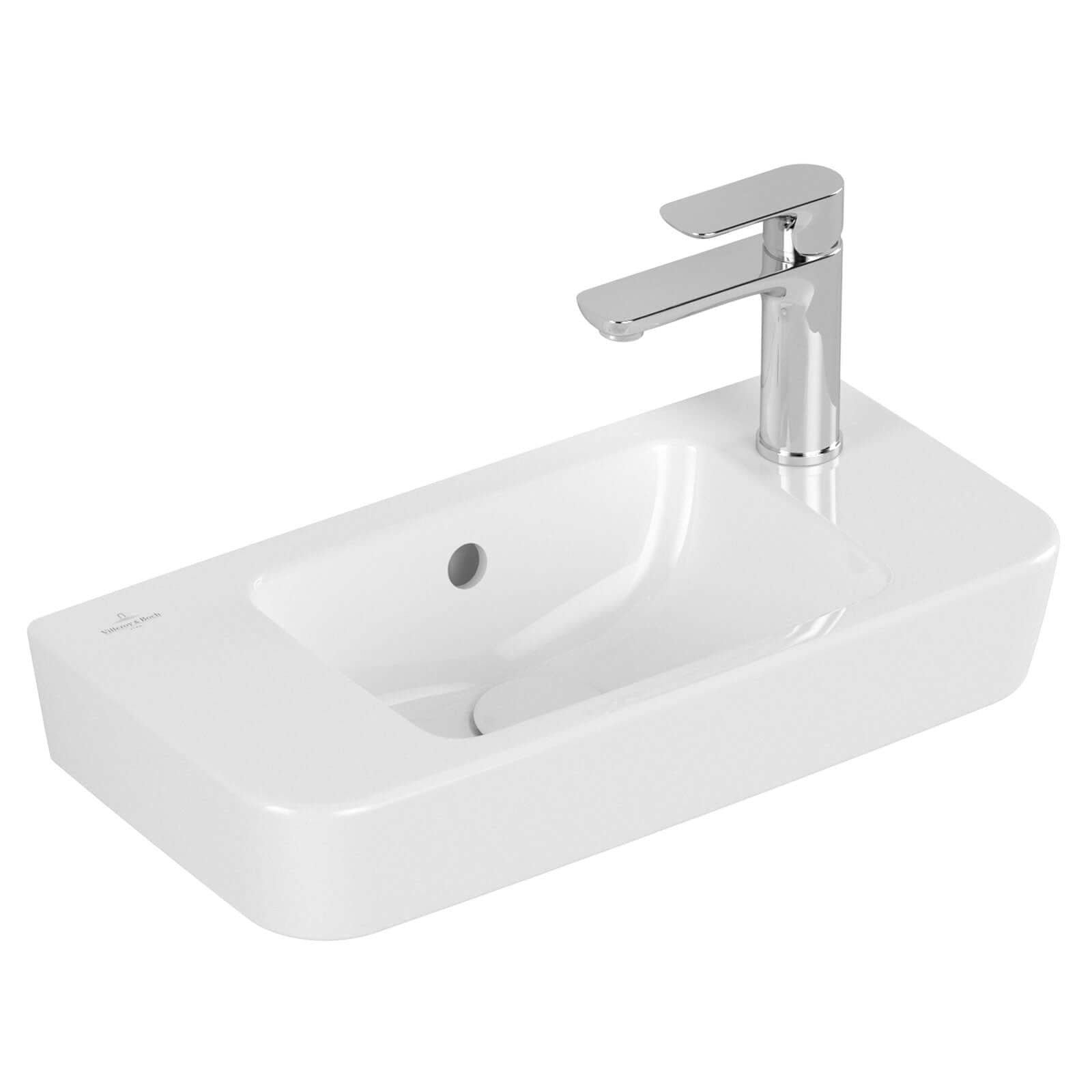 Villeroy & Boch O.novo 500x250 White Alpin Compact Wall Hung RH Handwash Basin with Overflow