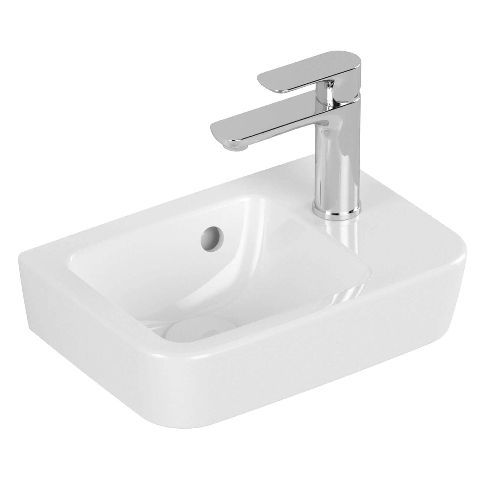 Villeroy & Boch O.novo 360x250 White Alpin Compact Wall Hung Handwash Basin Basin with Overflow