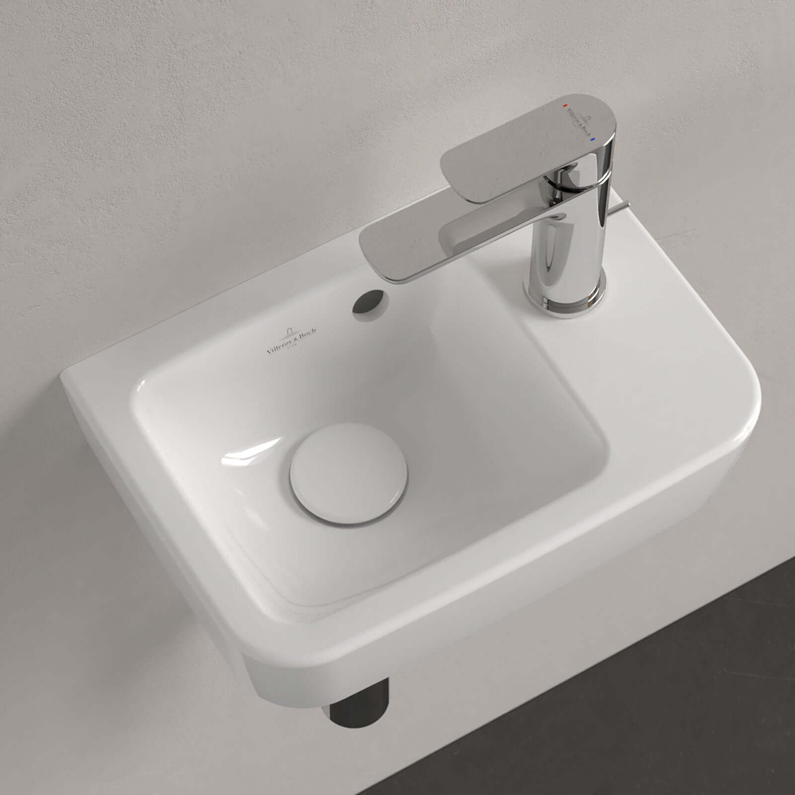 Villeroy & Boch O.novo 360x250 White Alpin Compact Wall Hung Handwash Basin Basin with Overflow