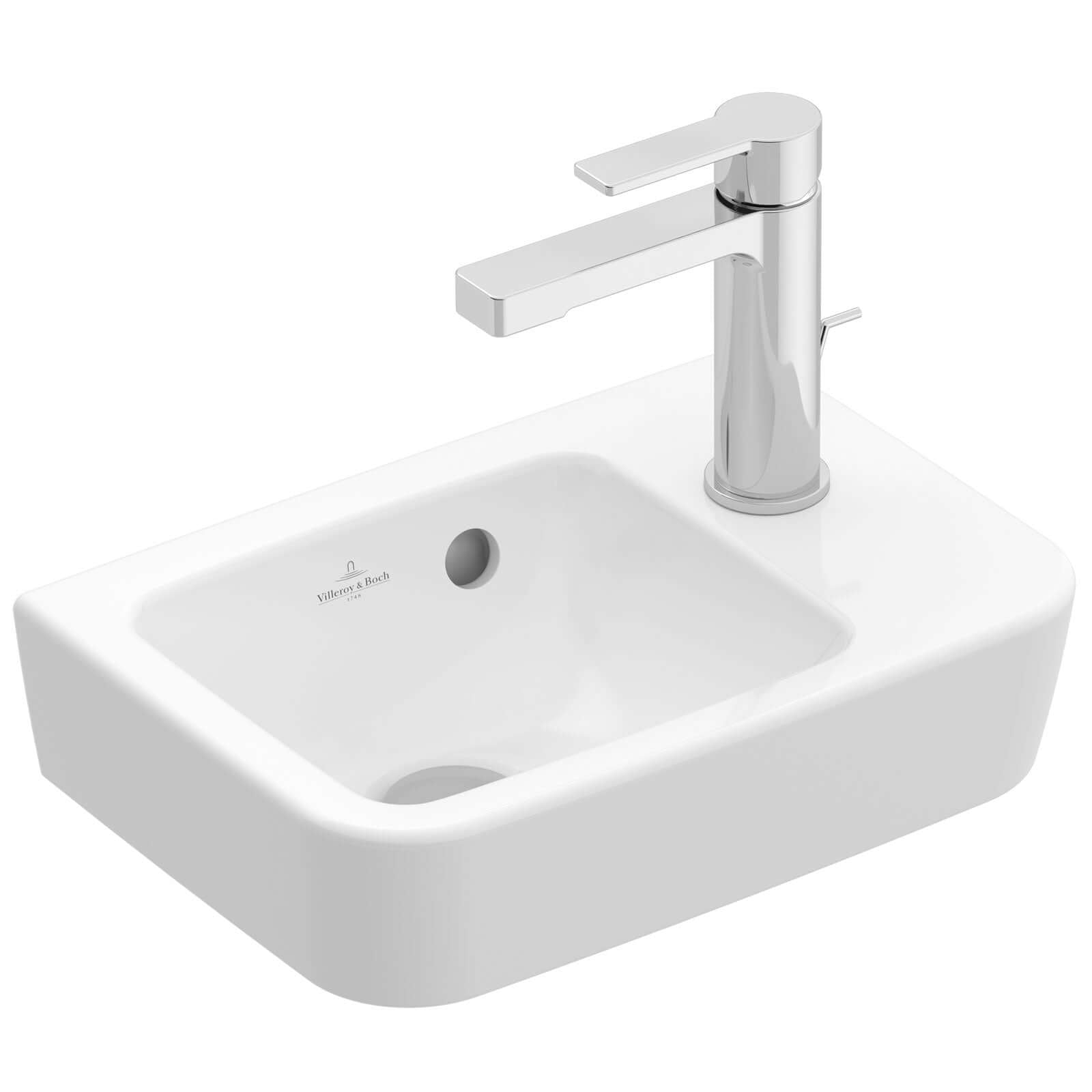 Villeroy & Boch O.novo 360x250 White Alpin Compact Wall Hung Handwash Basin Basin with Overflow